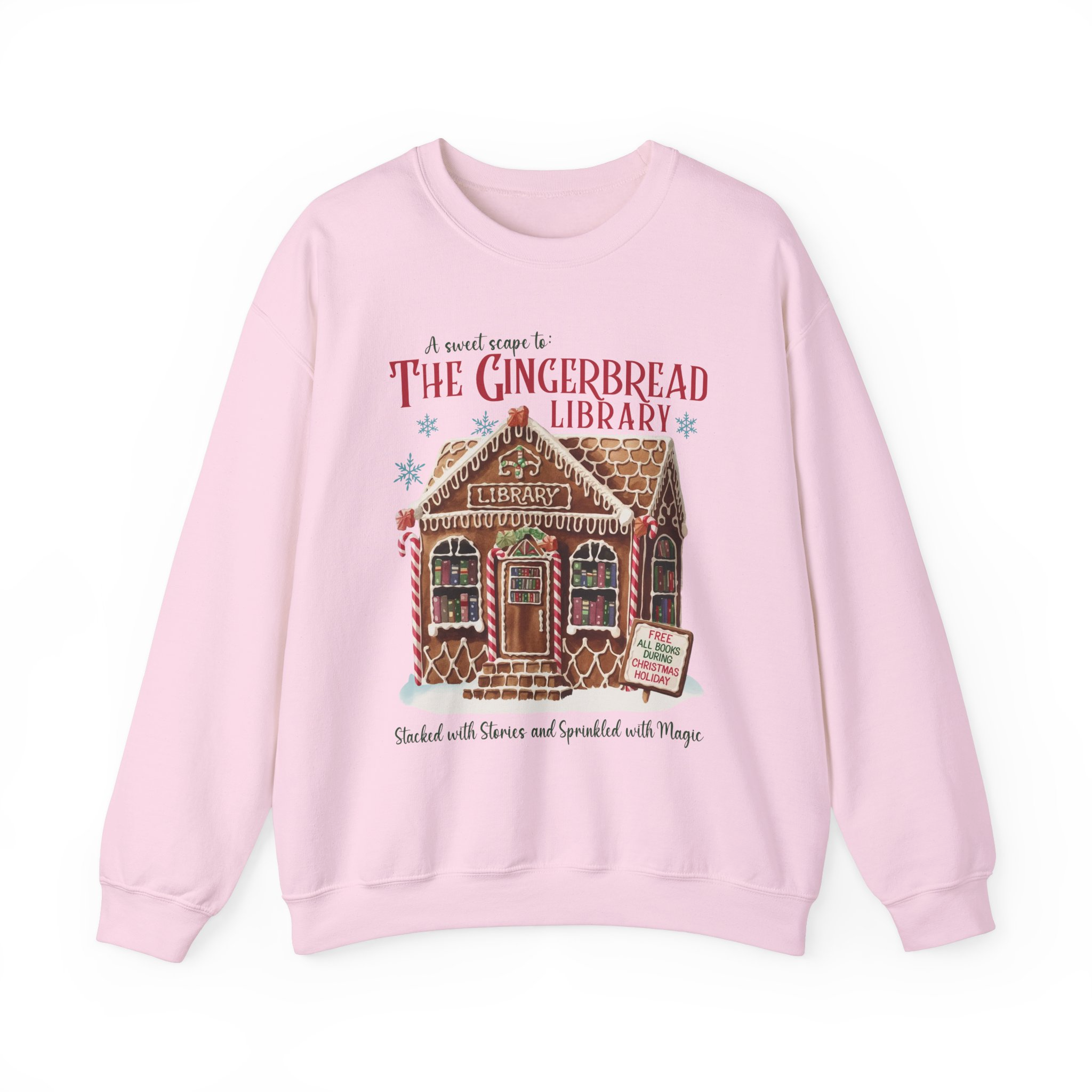 Gingerbread Library Christmas Sweatshirt