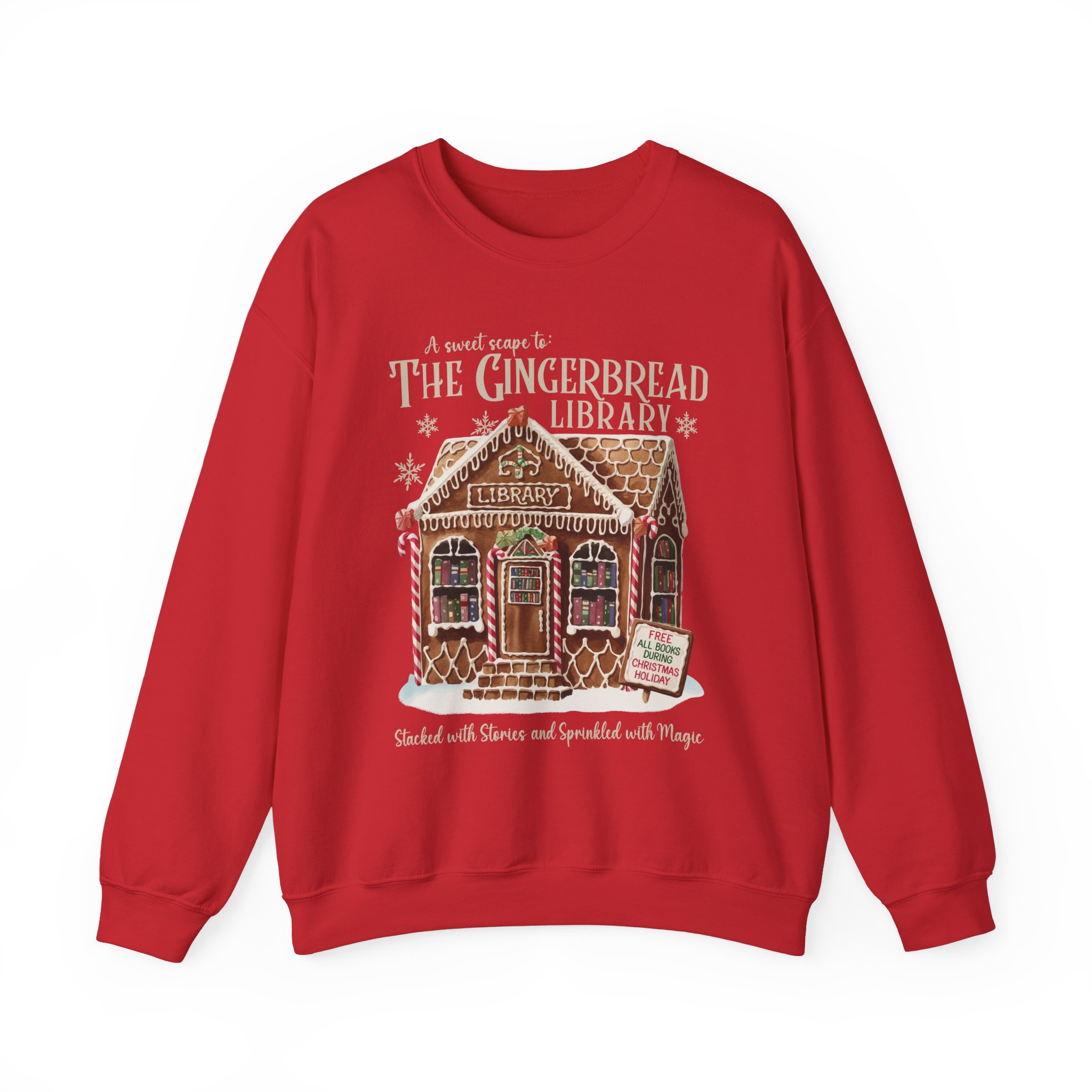 Gingerbread Library Christmas Sweatshirt