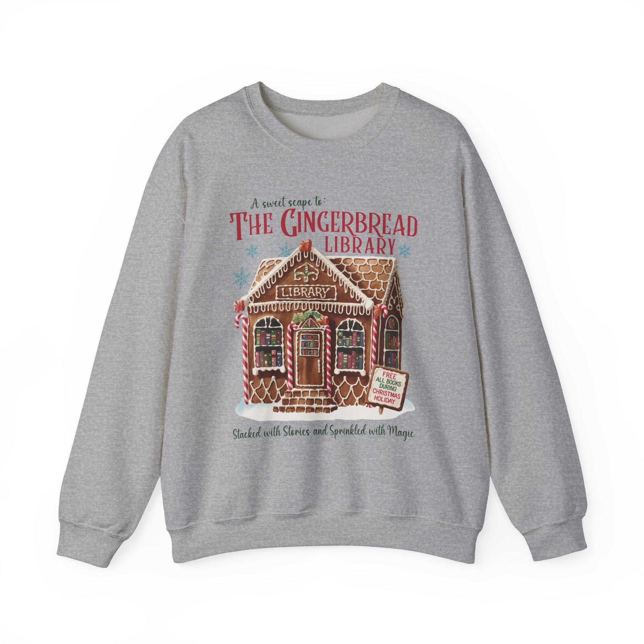 Gingerbread Library Christmas Sweatshirt