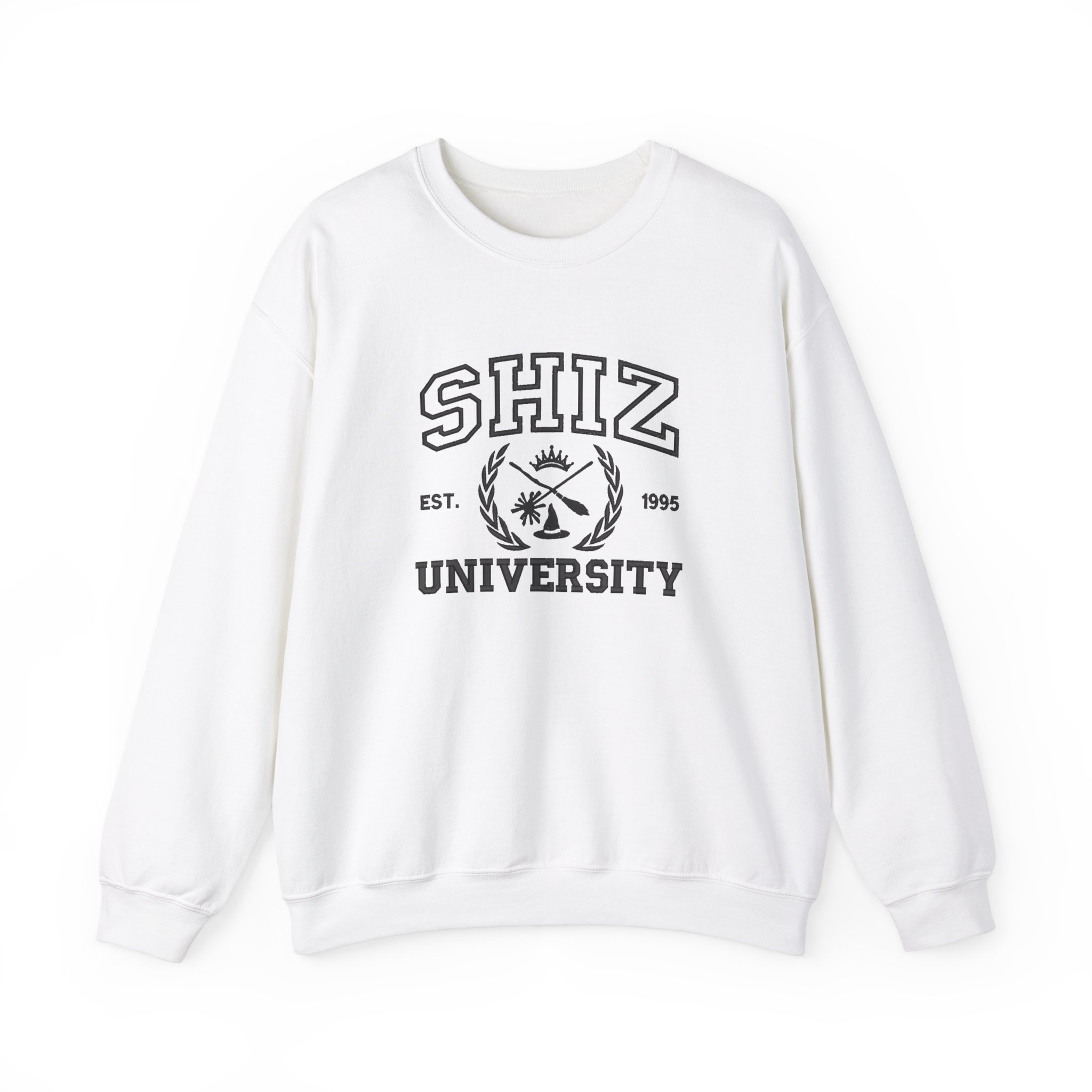 SHIZ Est.1995 University Arch Leaves Embroidered Sweatshirt