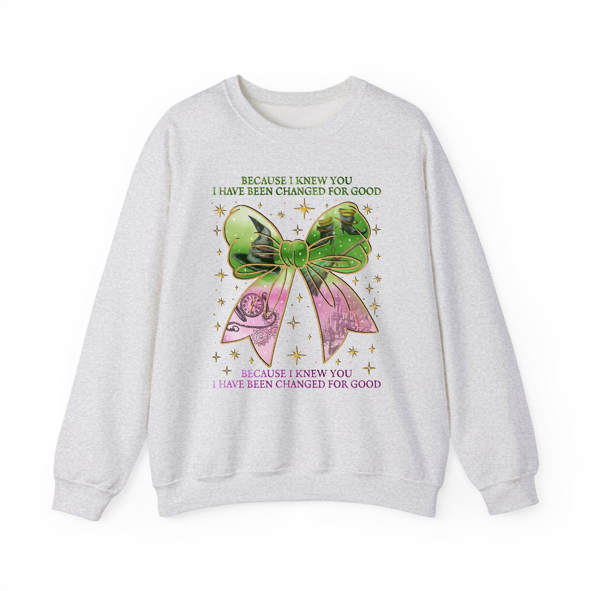 Pretty Pink And Green Coquette Changed For Good Witch Sweatshirt