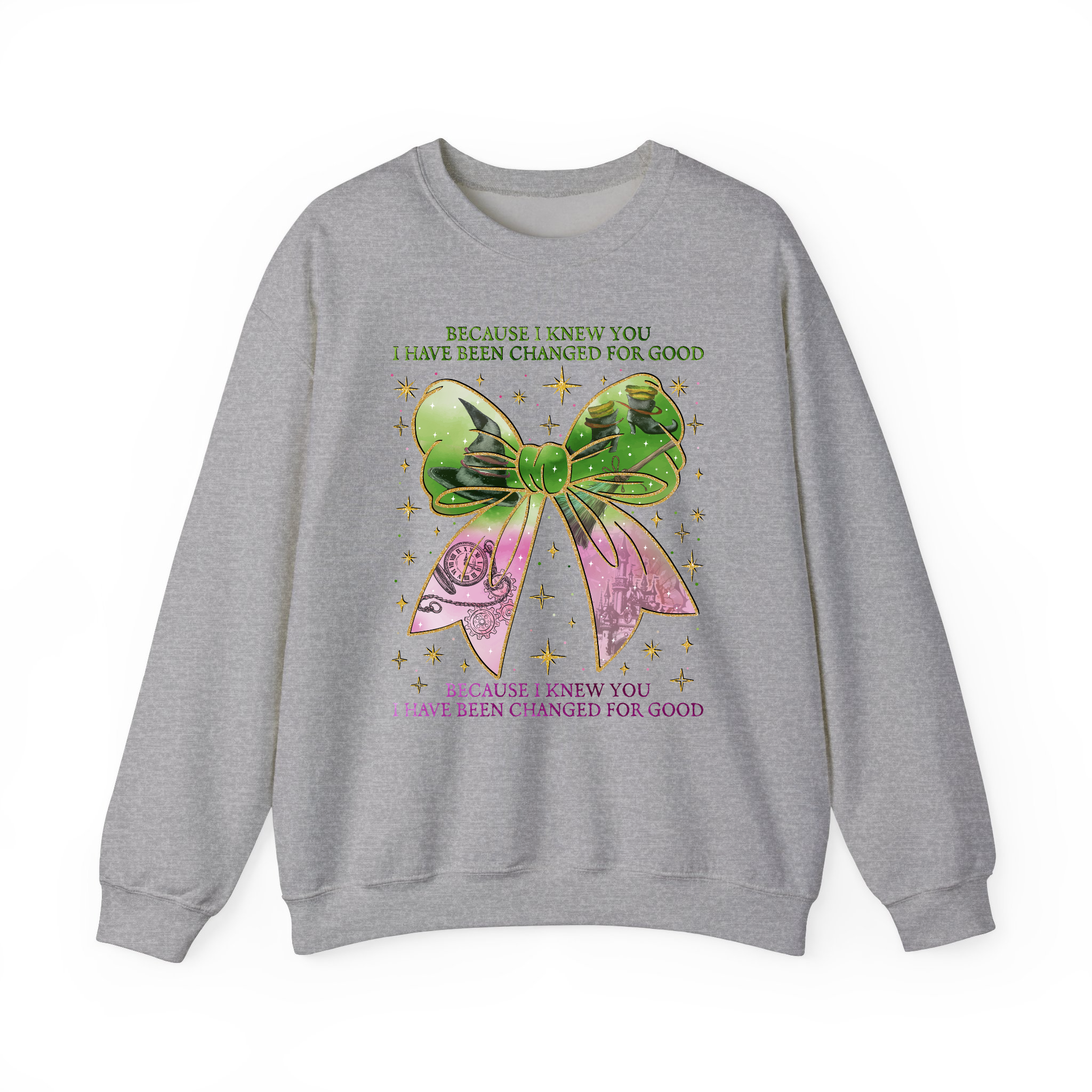 Pretty Pink And Green Coquette Changed For Good Witch Sweatshirt