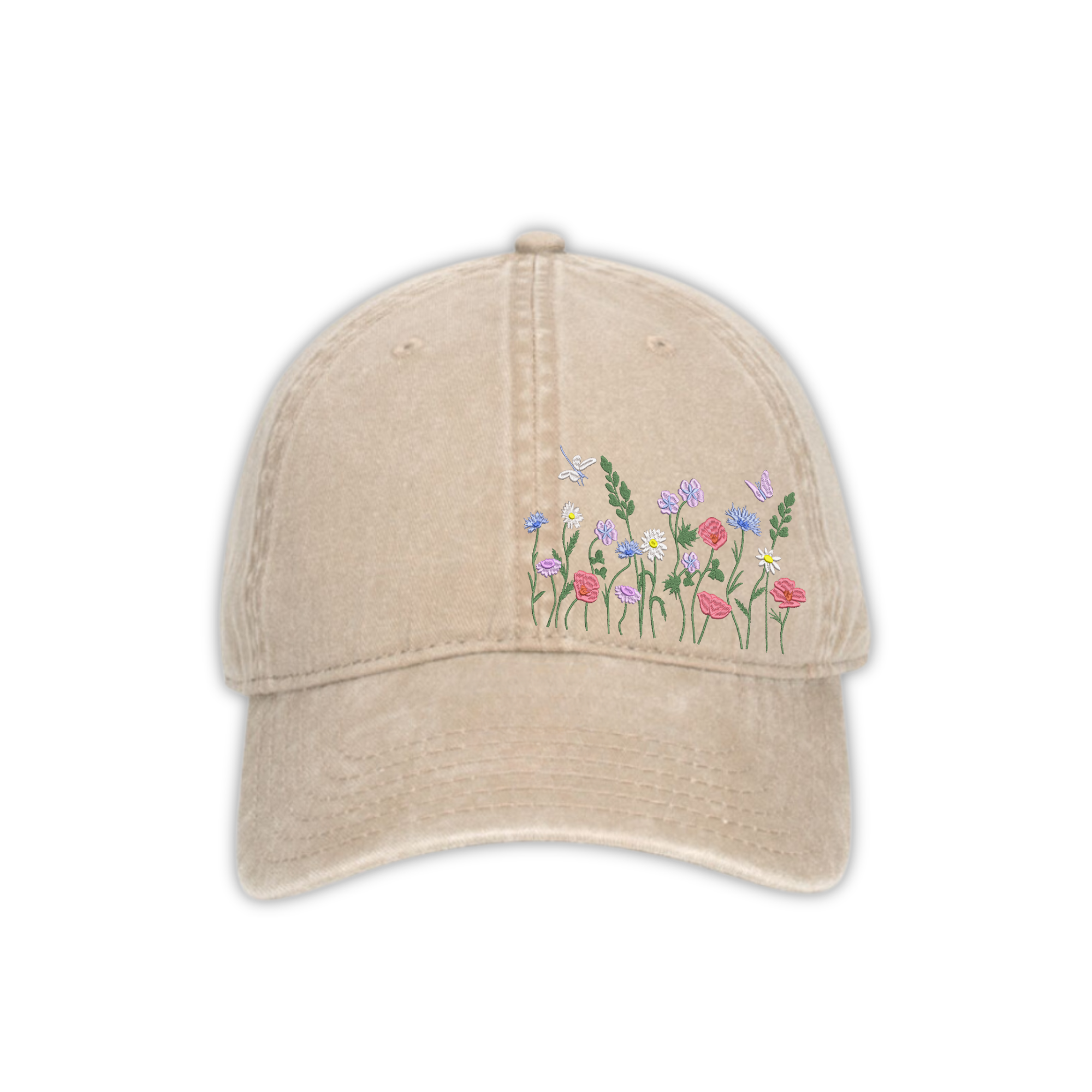 Wildflowers Garden Embroidered Hat, Vintage Hat for Girls