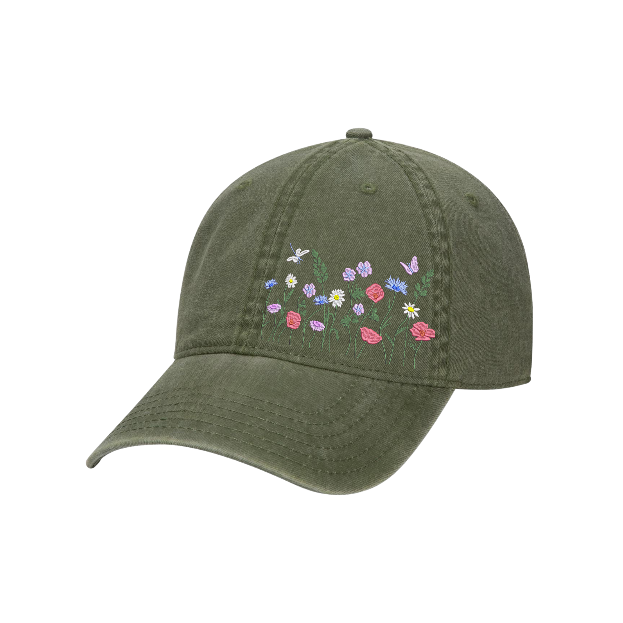 Wildflowers Garden Embroidered Hat, Vintage Hat for Girls