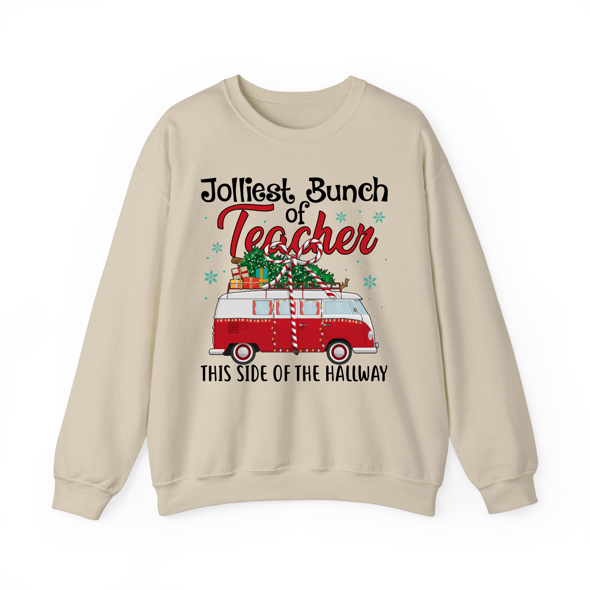 Jolliest Bunch of Teachers This Side Of The Hallway Sweatshirt, Funny Teacher Christmas Gift