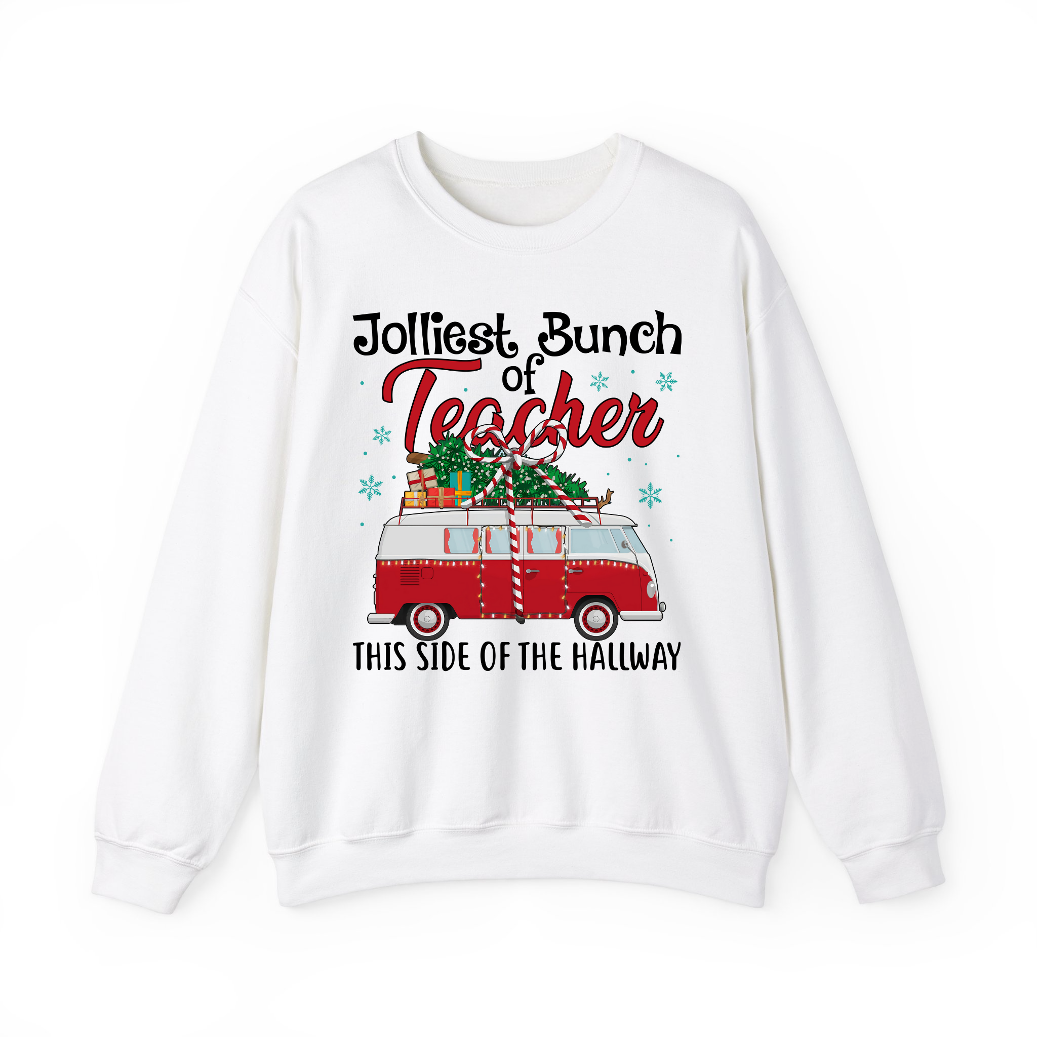 Jolliest Bunch of Teachers This Side Of The Hallway Sweatshirt, Funny Teacher Christmas Gift