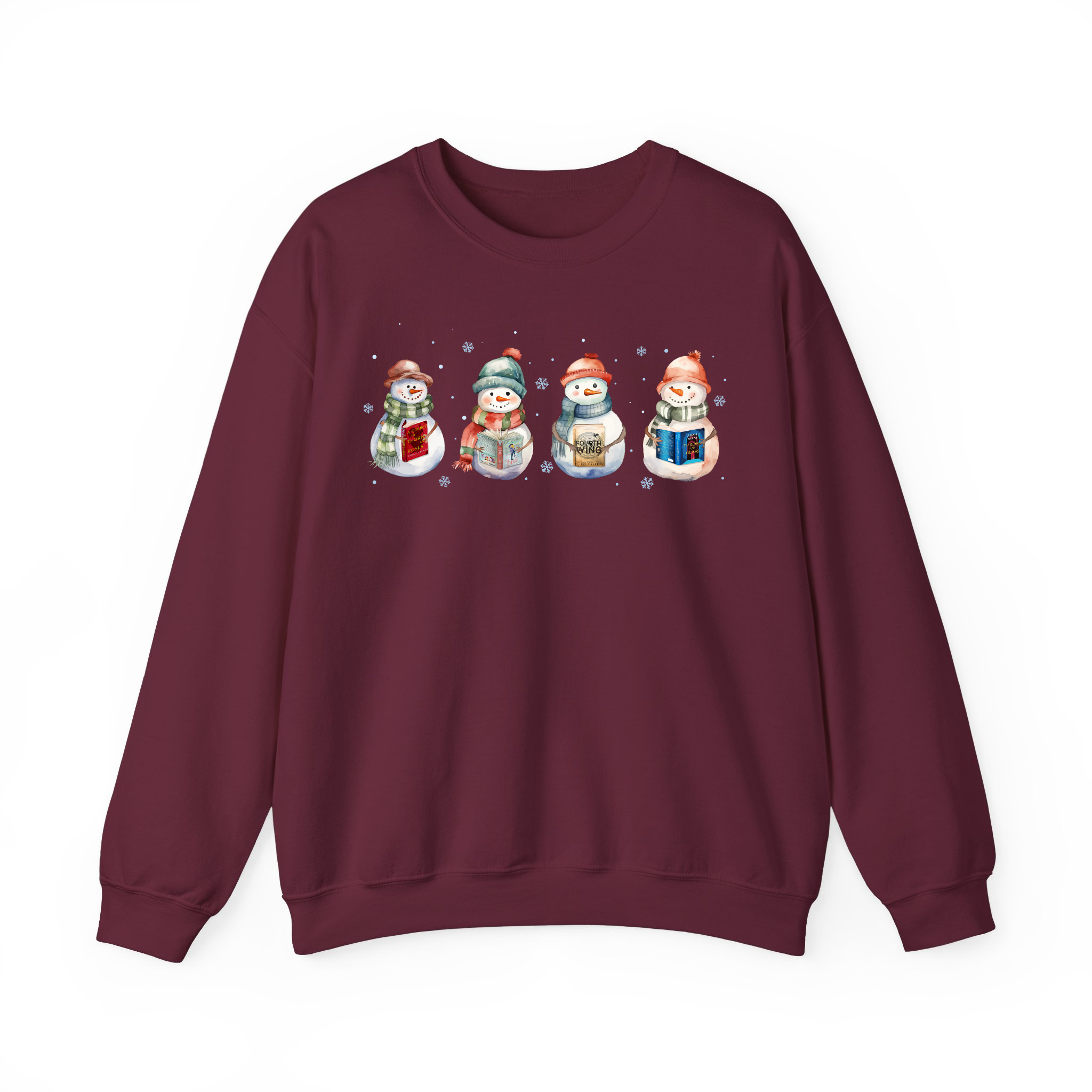 Personalized Favorite Book With Christmas Snowman Reading Book Sweatshirt