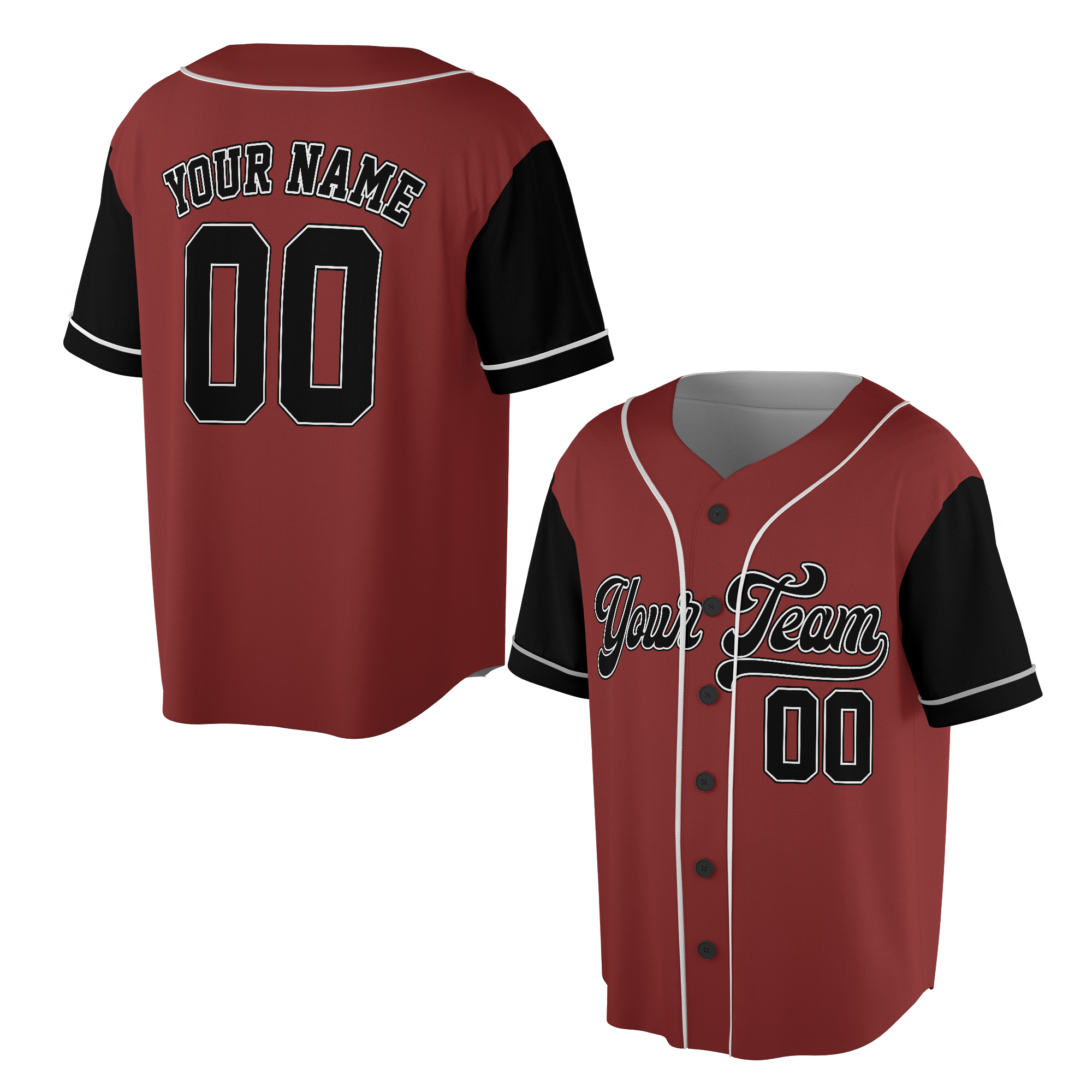 Custom Red-Black Baseball Jersey  With Team Name Number Logo