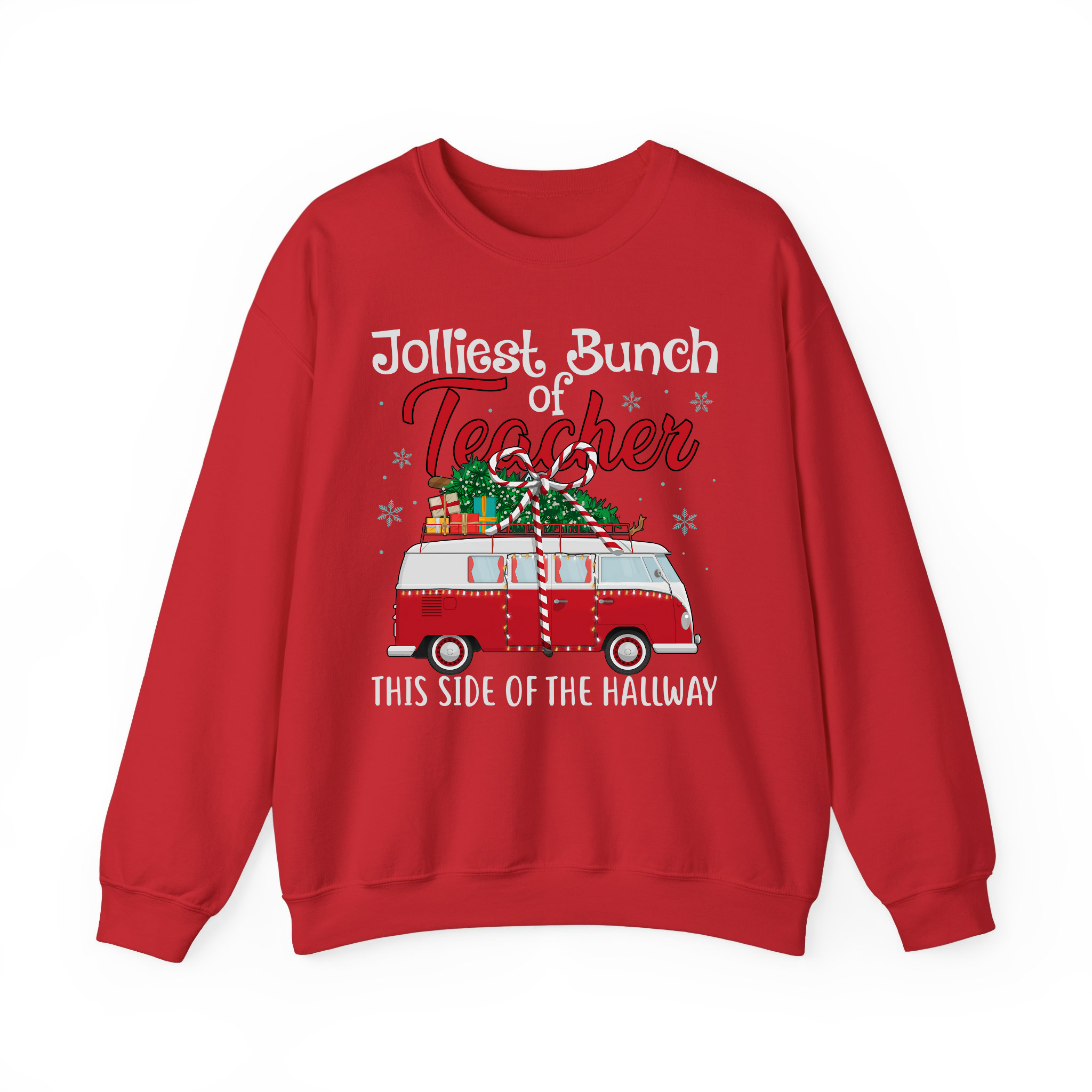 Jolliest Bunch of Teachers This Side Of The Hallway Sweatshirt, Funny Teacher Christmas Gift