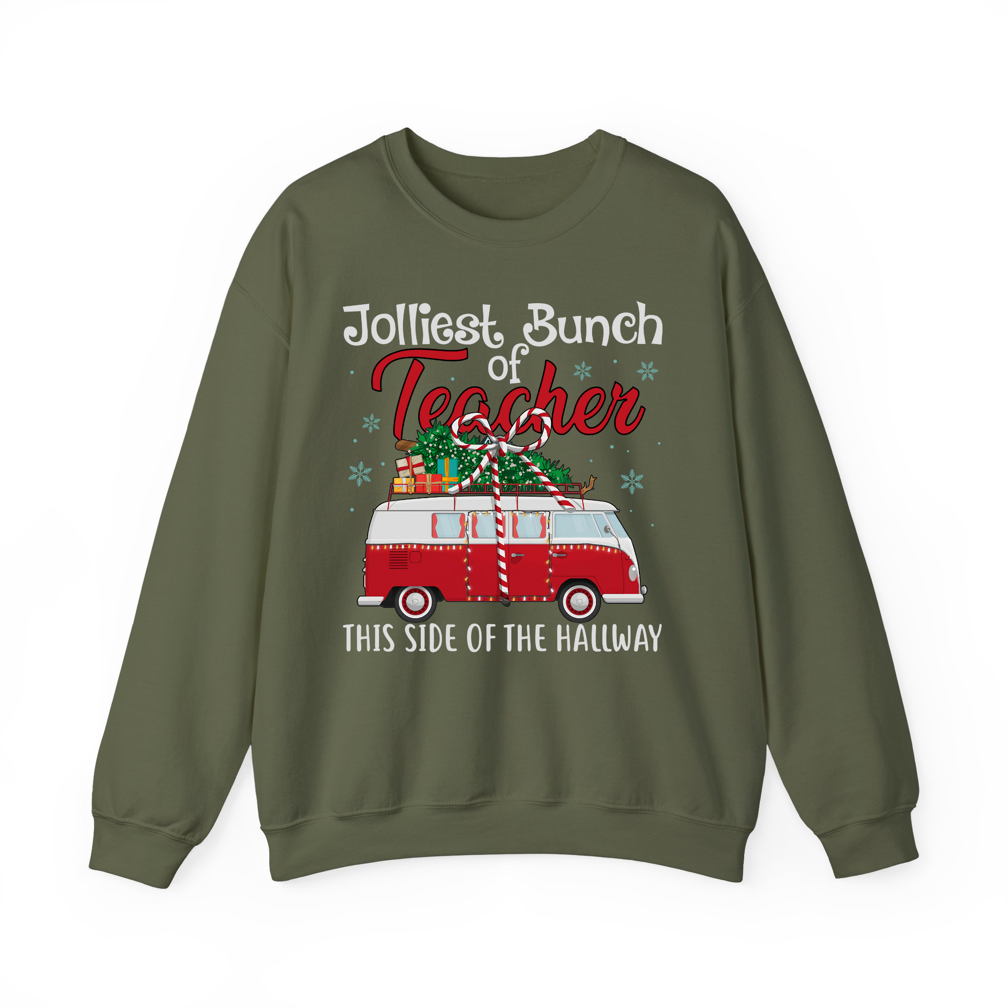 Jolliest Bunch of Teachers This Side Of The Hallway Sweatshirt, Funny Teacher Christmas Gift