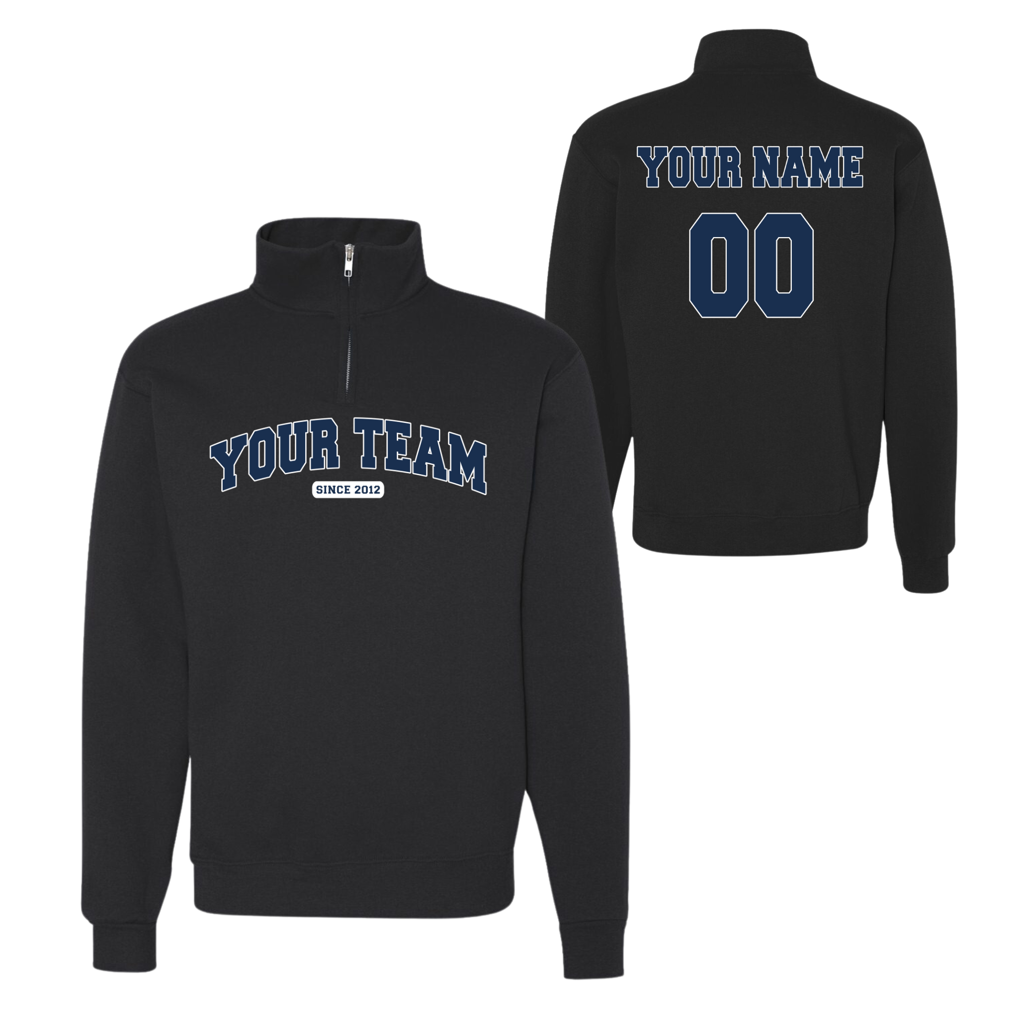 Custom Team Quarter-Zip Sweatshirt With Your Name and Favorite Number