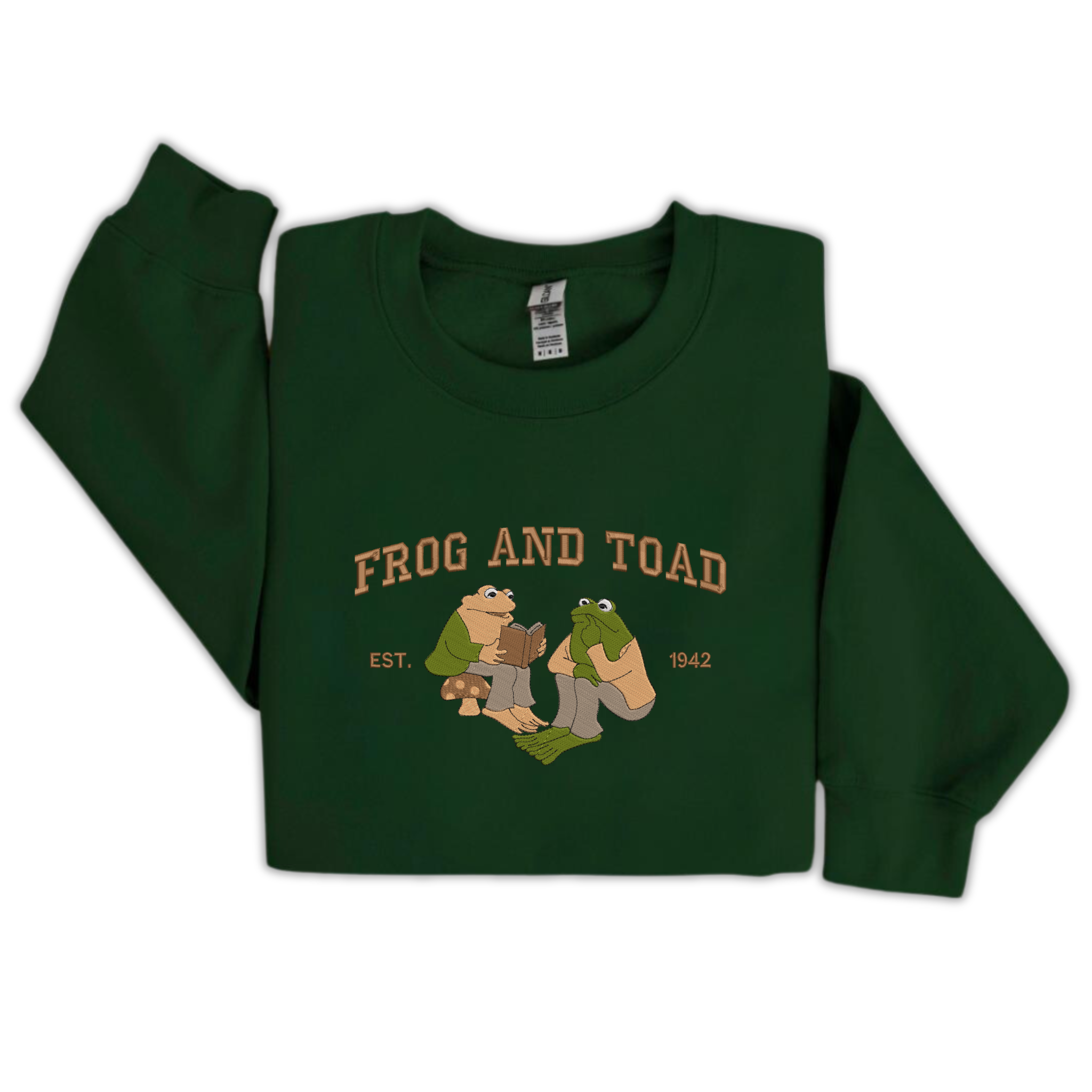 Frog And Toad Reading Book Vintage Embroidered Sweatshirt For Book Lover