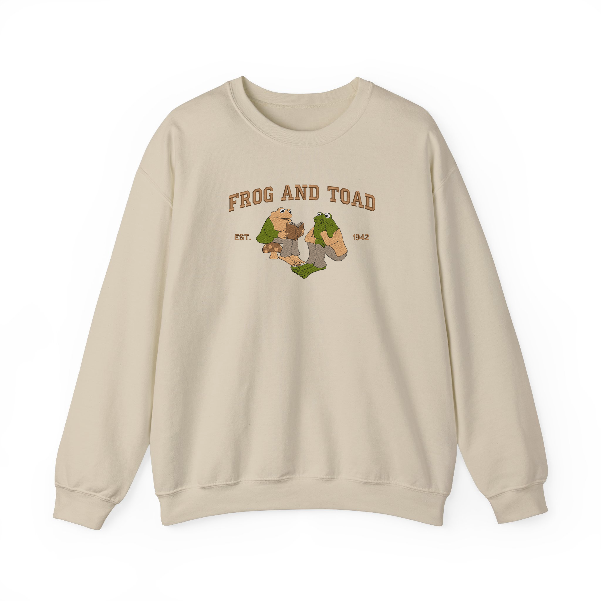 Frog And Toad Reading Book Vintage Embroidered Sweatshirt For Book Lover