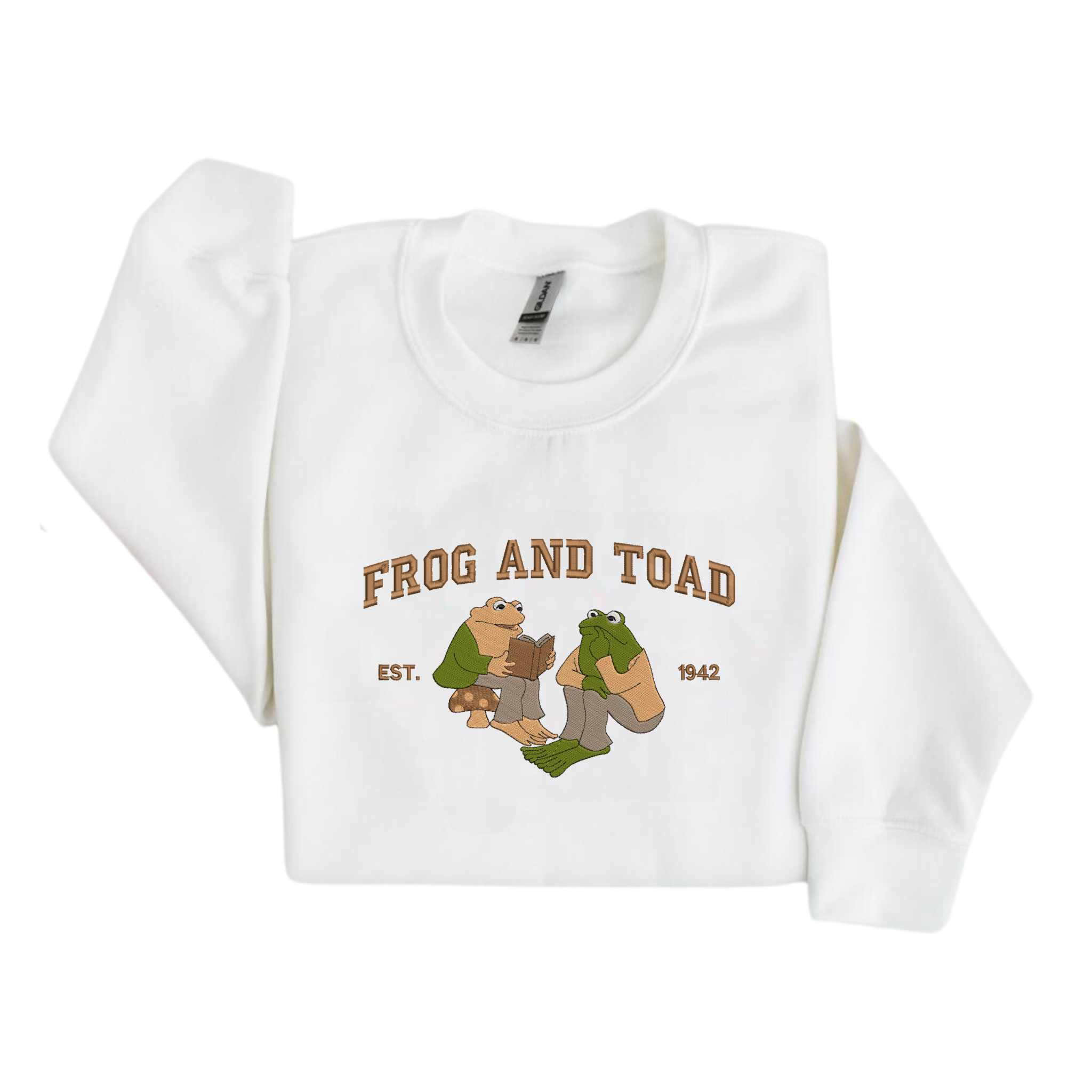 Frog And Toad Reading Book Vintage Embroidered Sweatshirt For Book Lover