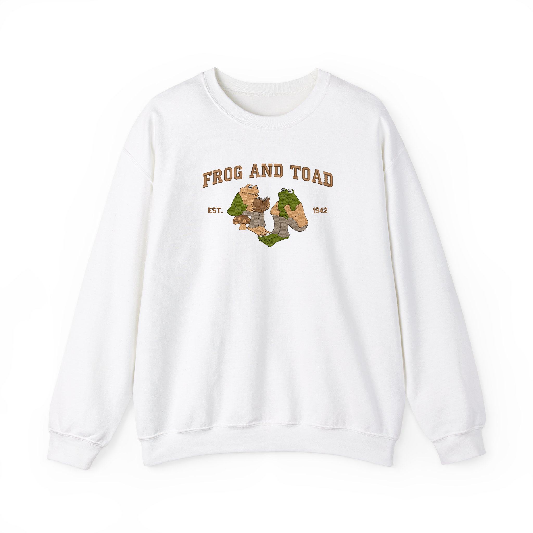 Frog And Toad Reading Book Vintage Embroidered Sweatshirt For Book Lover