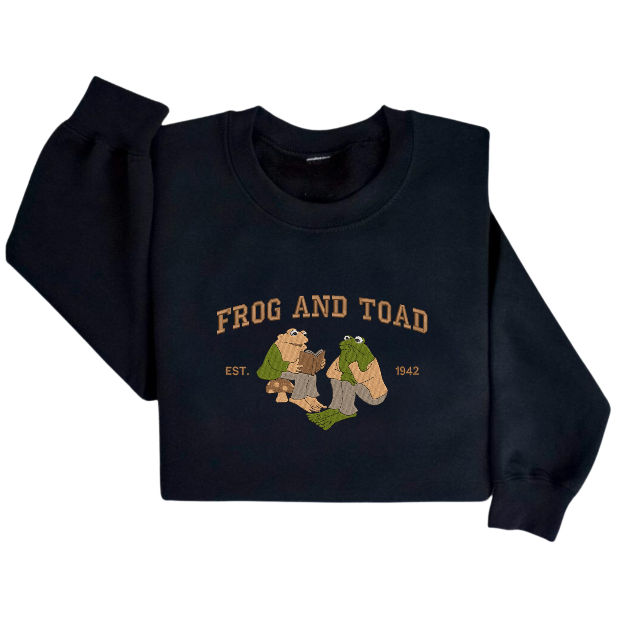 Frog And Toad Reading Book Vintage Embroidered Sweatshirt For Book Lover