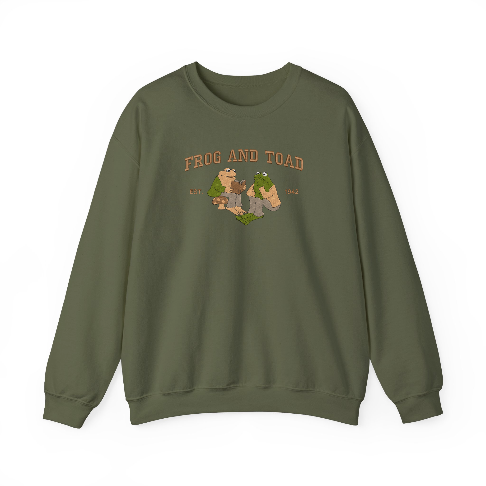 Frog And Toad Reading Book Vintage Embroidered Sweatshirt For Book Lover