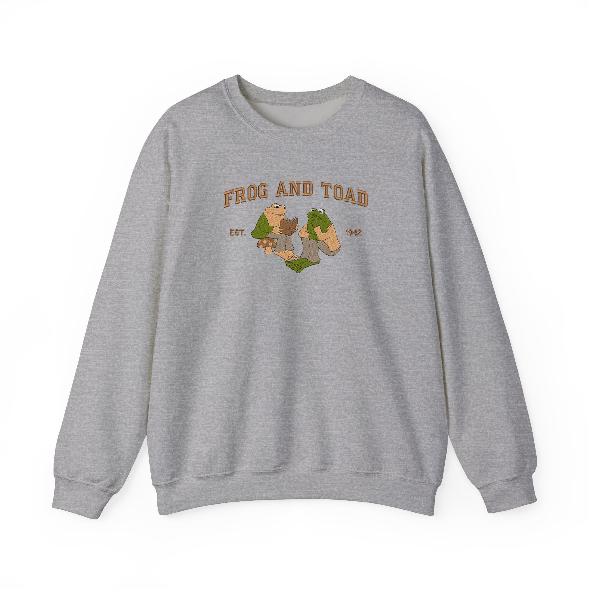 Frog And Toad Reading Book Vintage Embroidered Sweatshirt For Book Lover