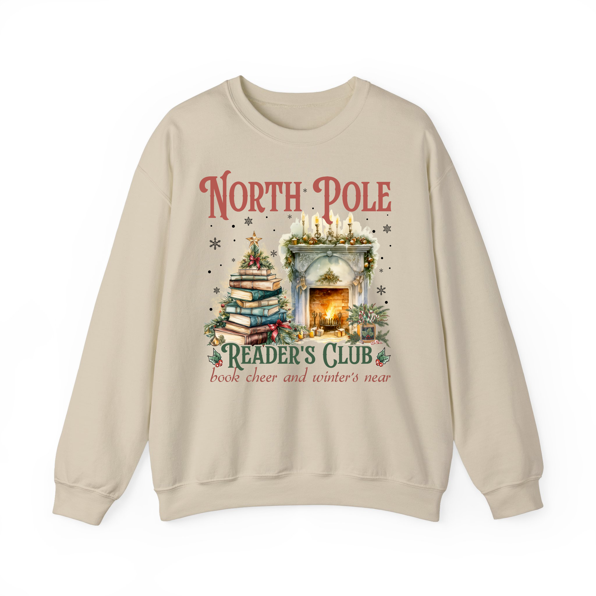 North Pole Reader's Club Christmas Sweatshirt for Book Lovers