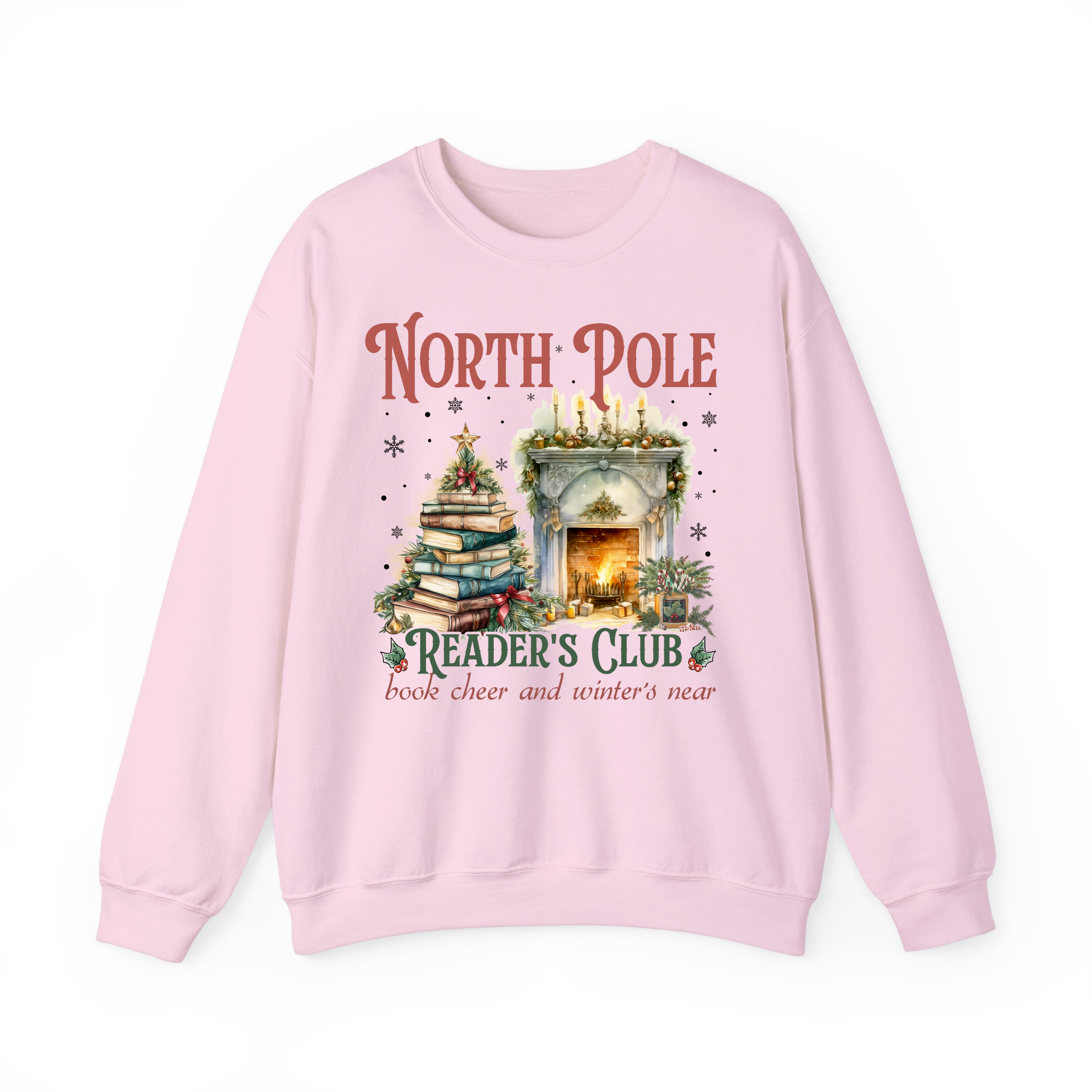 North Pole Reader's Club Christmas Sweatshirt for Book Lovers