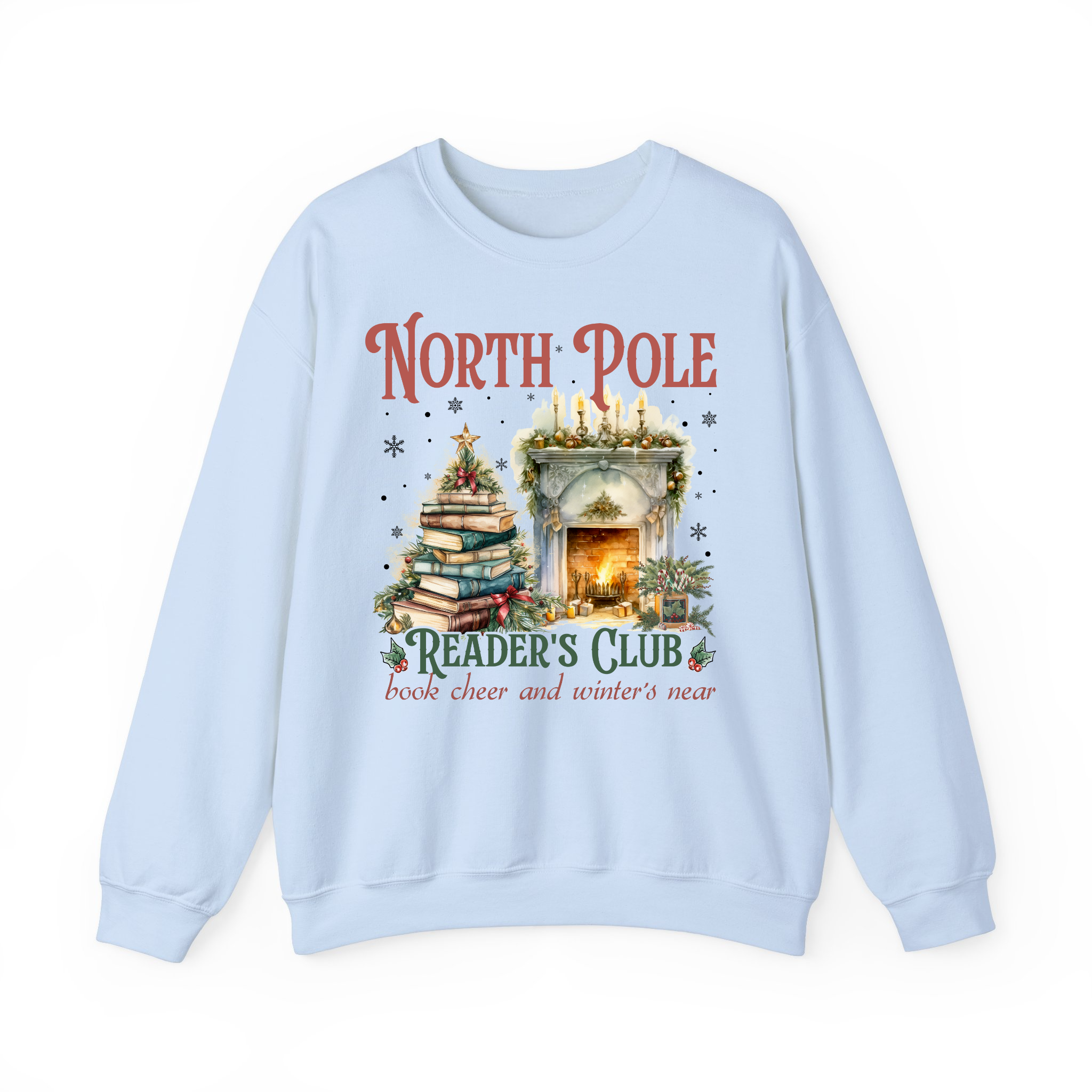 North Pole Reader's Club Christmas Sweatshirt for Book Lovers