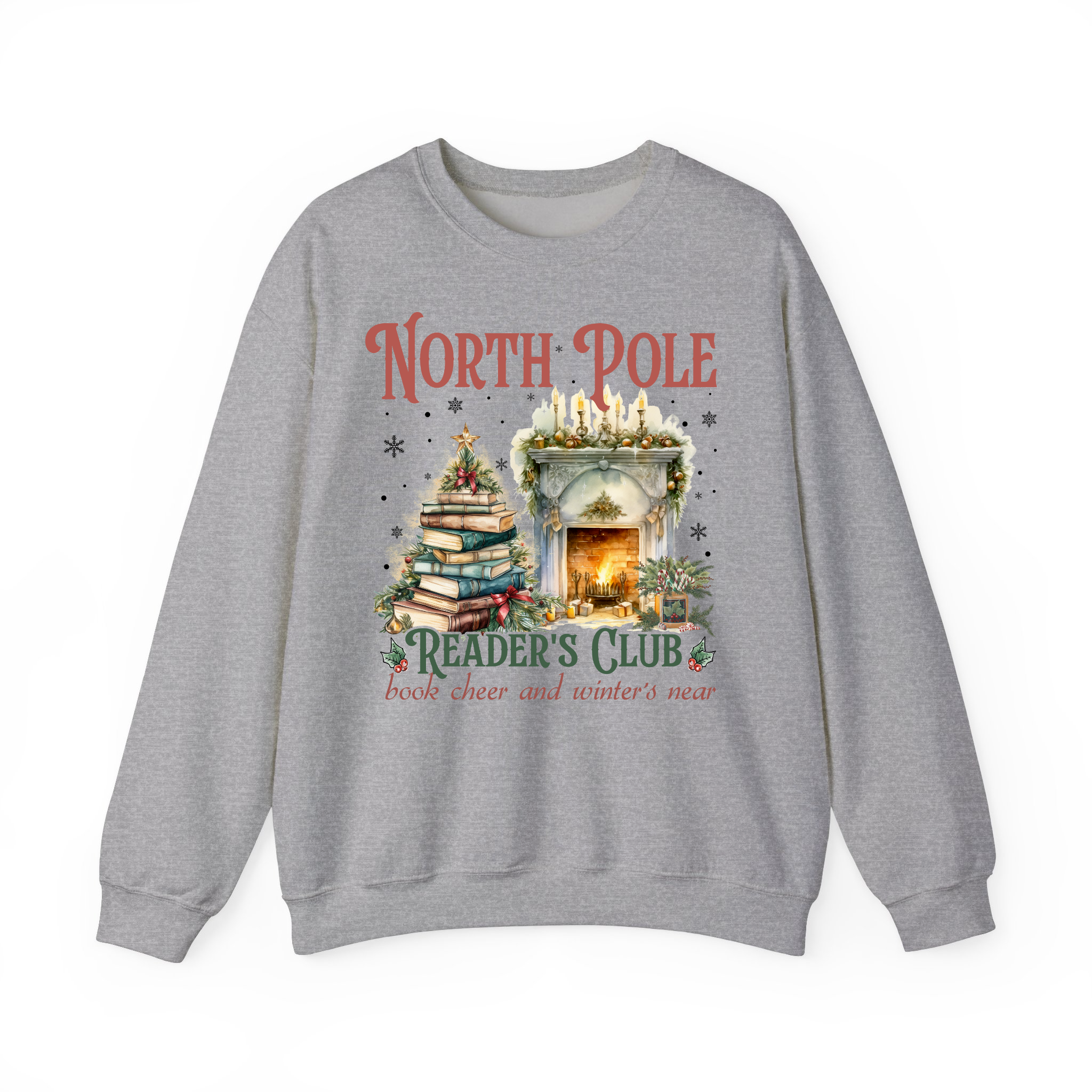 North Pole Reader's Club Christmas Sweatshirt for Book Lovers