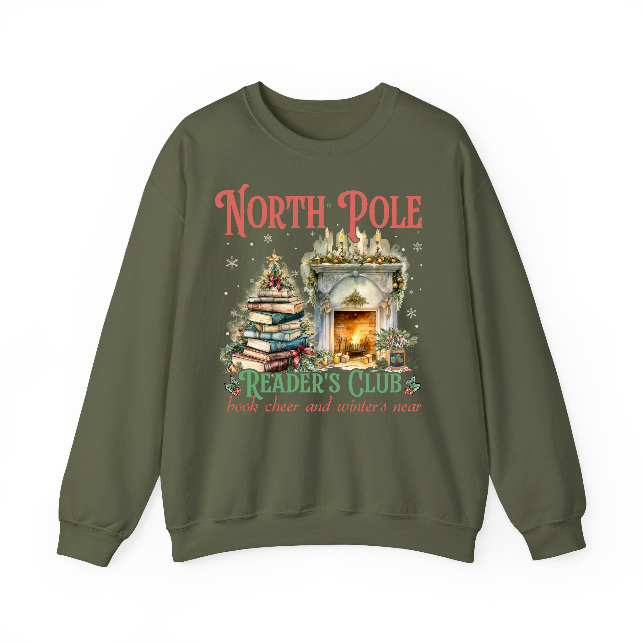 North Pole Reader's Club Christmas Sweatshirt for Book Lovers