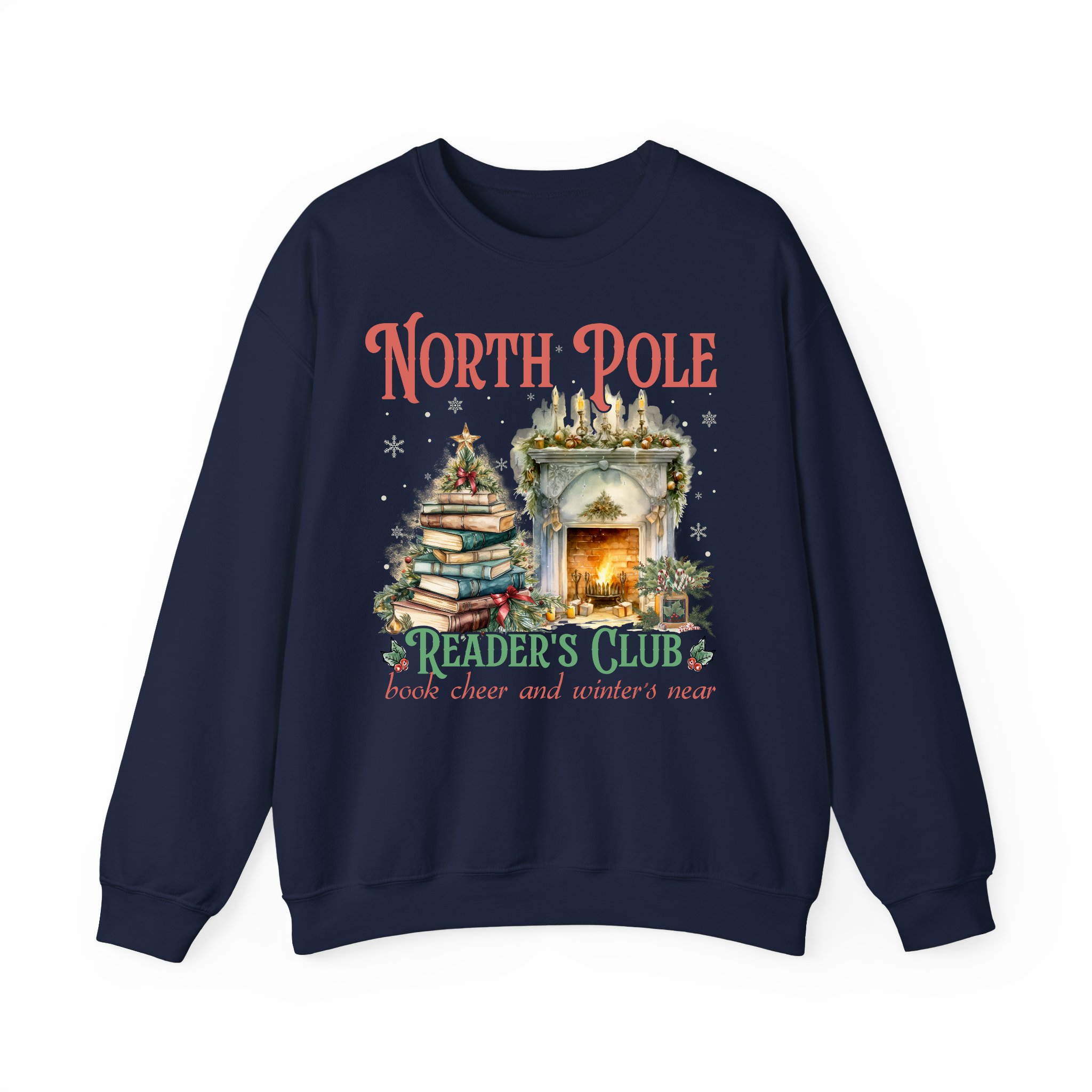 North Pole Reader's Club Christmas Sweatshirt for Book Lovers