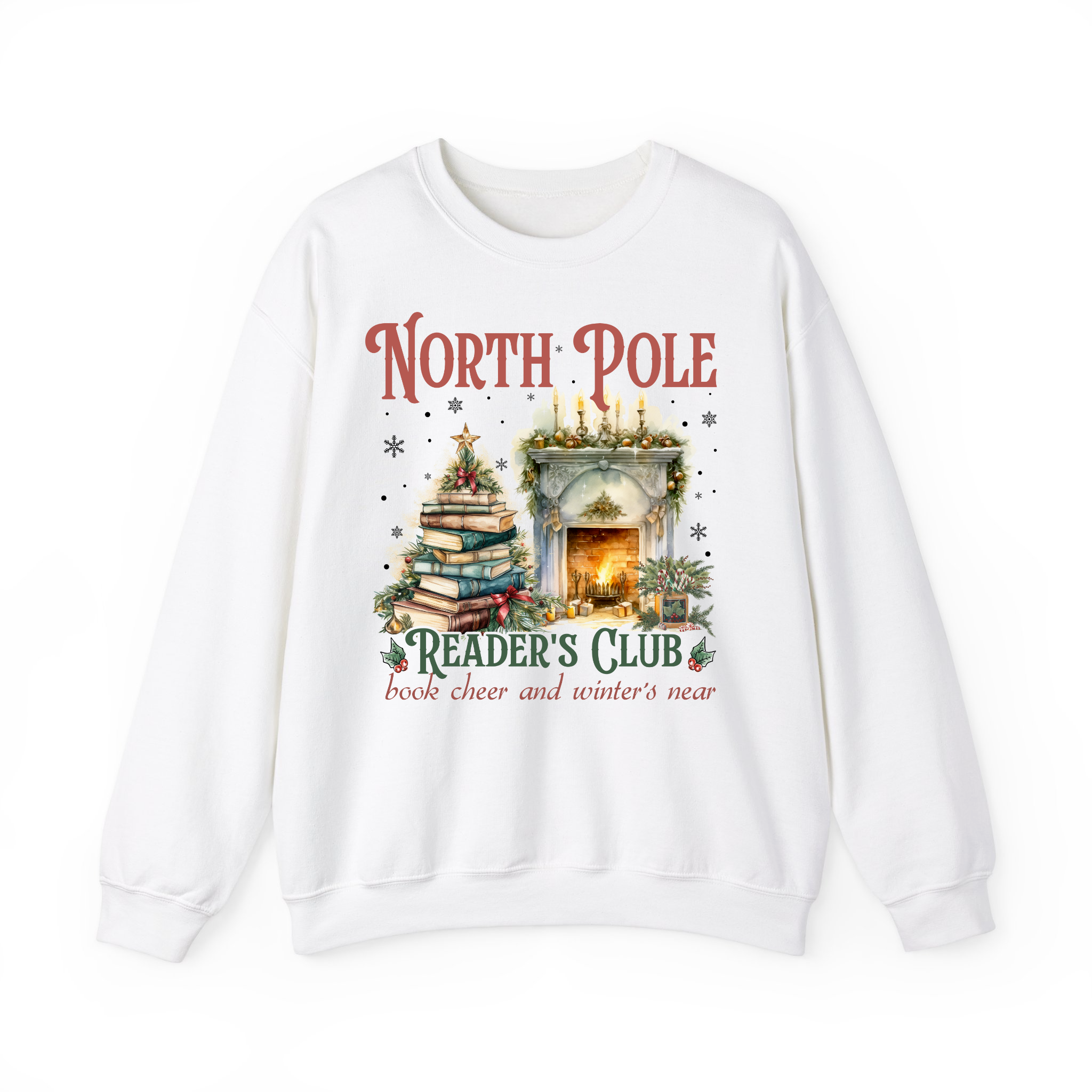 North Pole Reader's Club Christmas Sweatshirt for Book Lovers