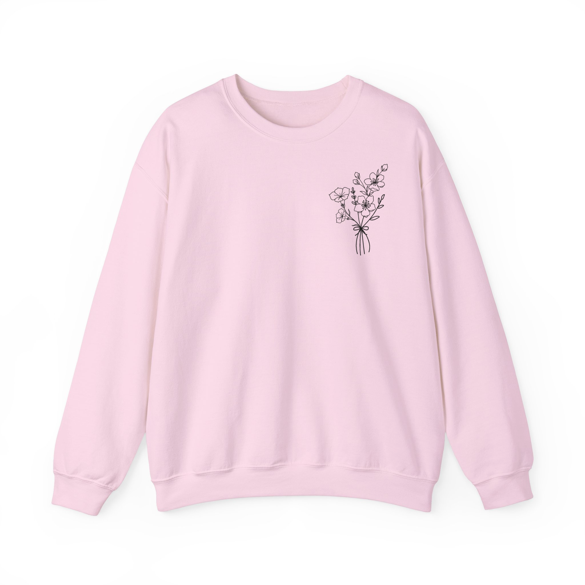 Custom Birth Flower Bouquet, Family Birth Month Emnroidered Sweatshirt