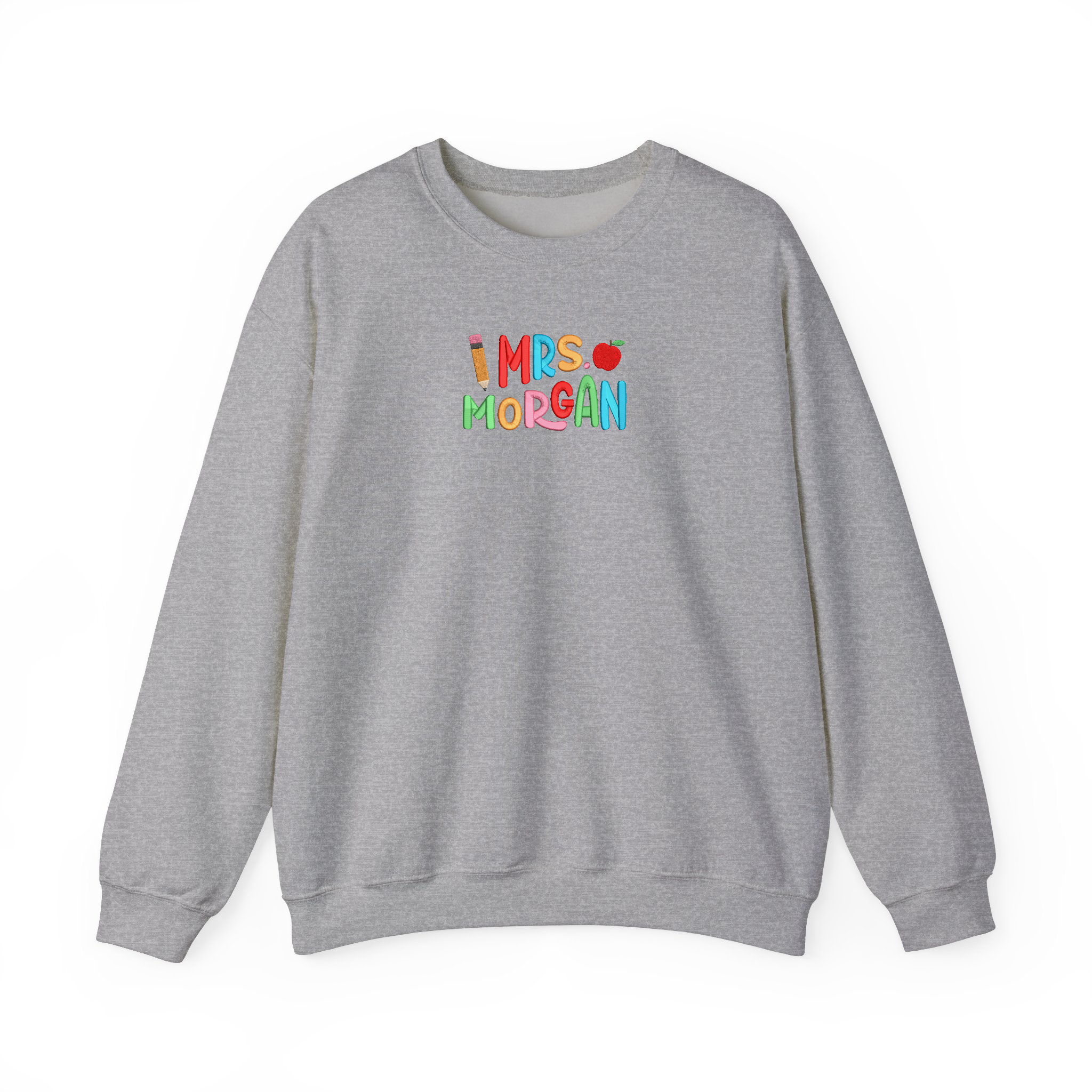 Personalized Teacher Name Groovy Embroidered Sweatshirt