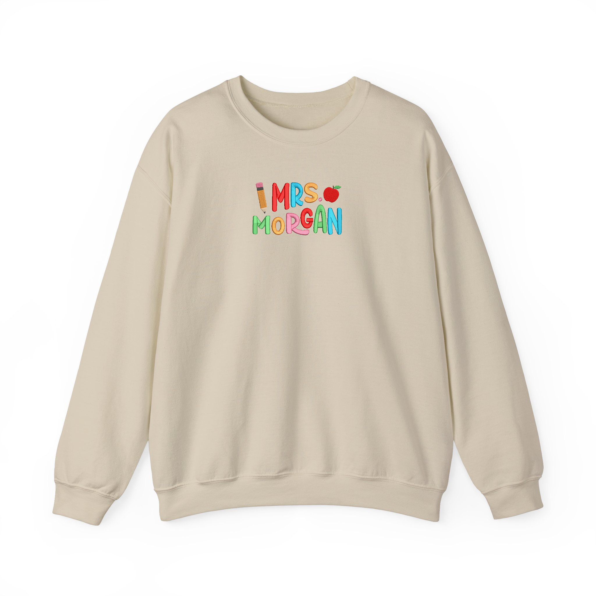 Personalized Teacher Name Groovy Embroidered Sweatshirt