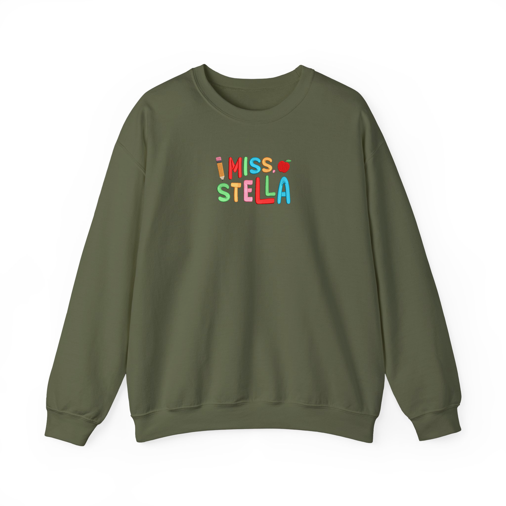 Personalized Teacher Name Groovy Embroidered Sweatshirt