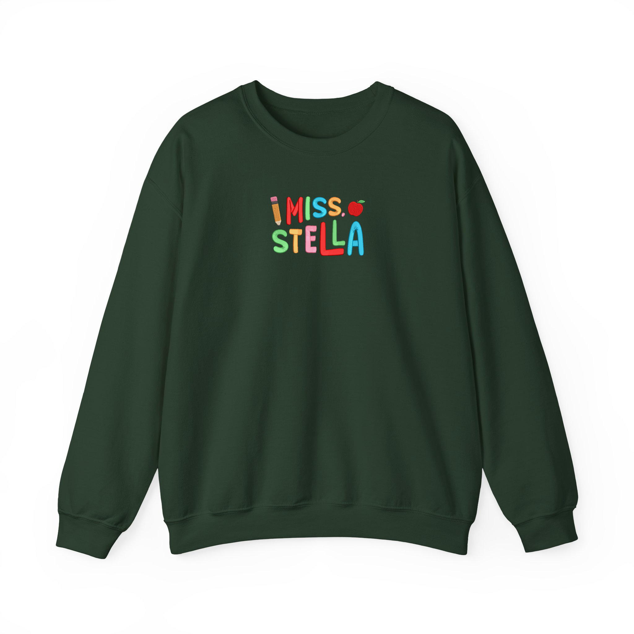 Personalized Teacher Name Groovy Embroidered Sweatshirt