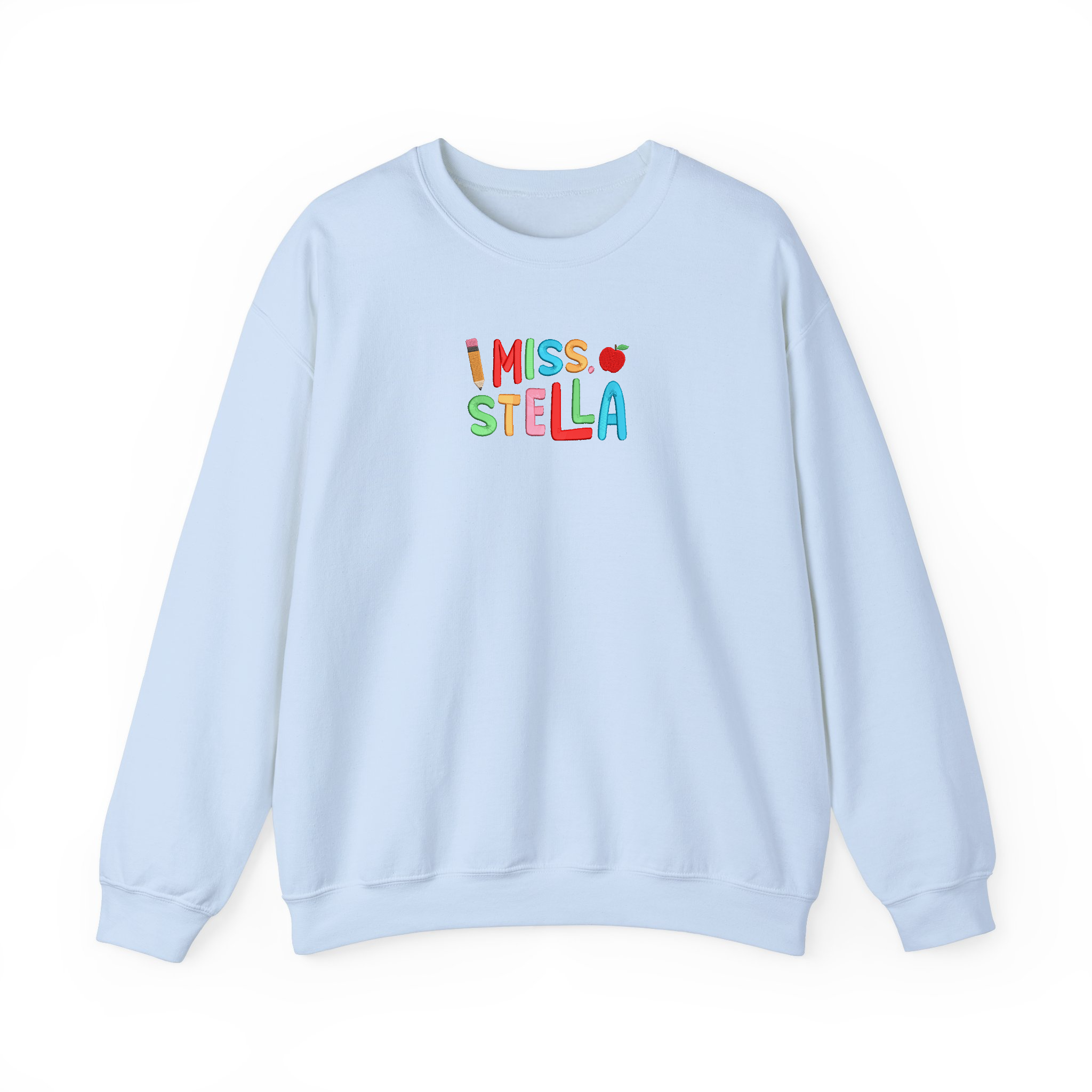 Personalized Teacher Name Groovy Embroidered Sweatshirt