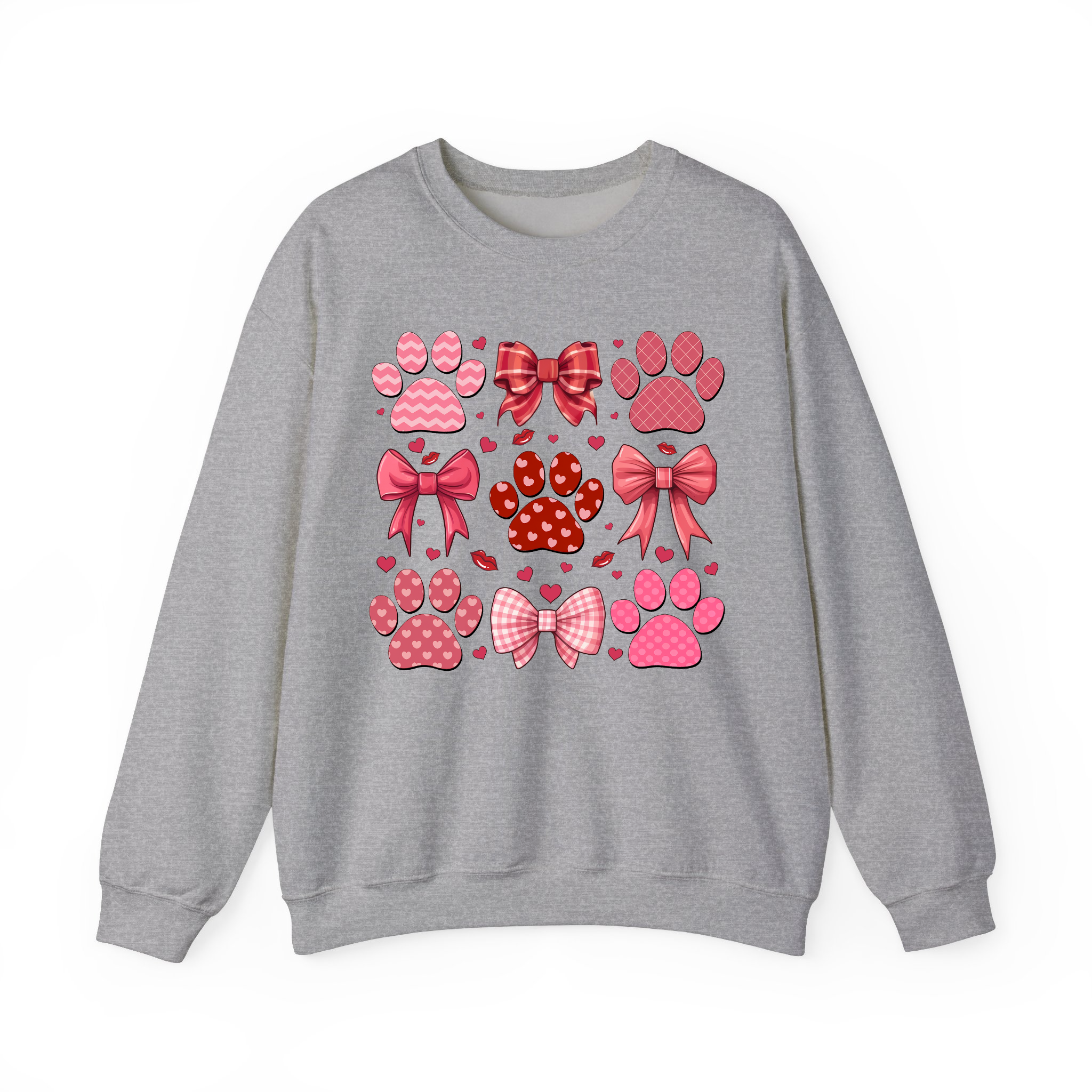 Dog Paw Valentine Coquette and Heart T-shirt, Sweatshirt