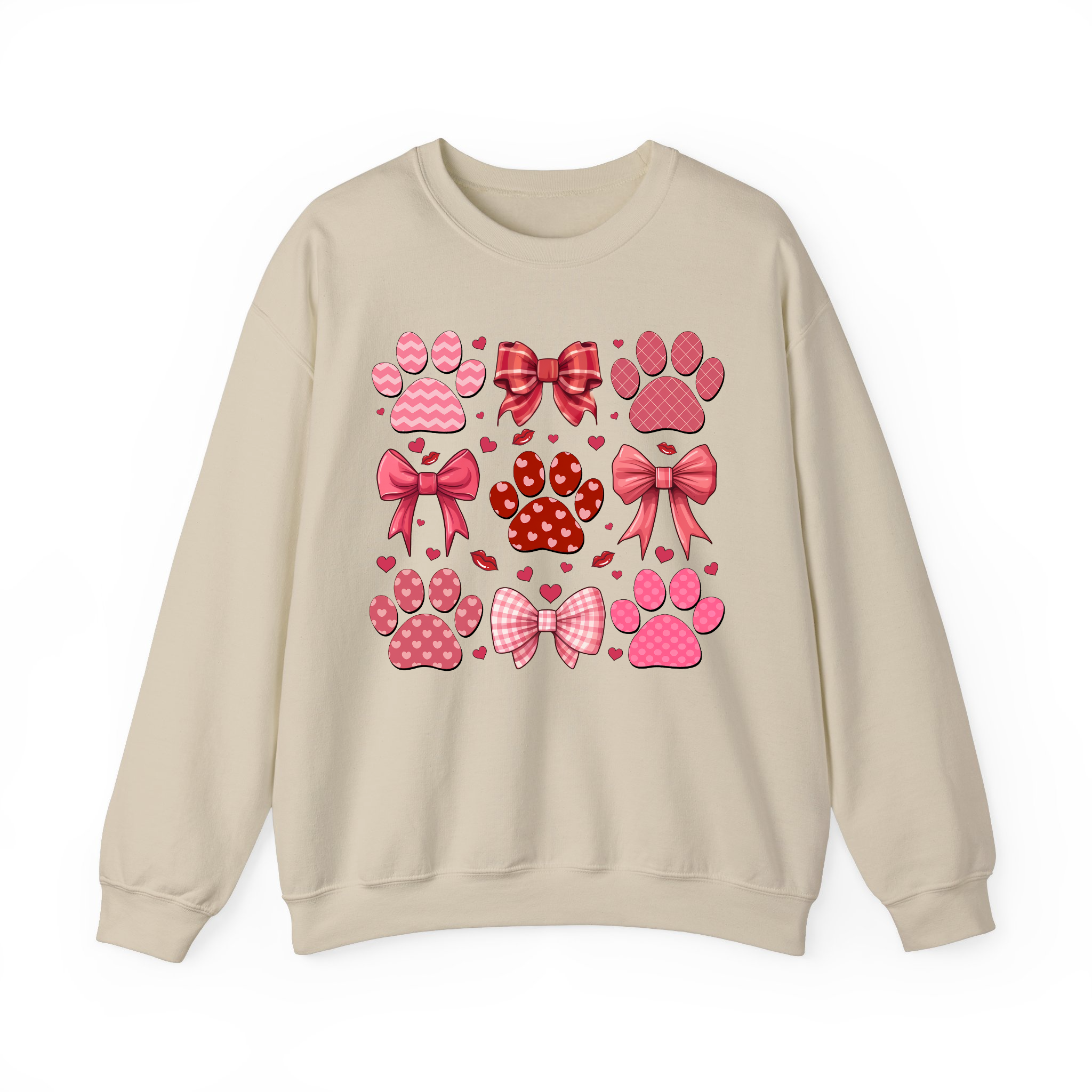 Dog Paw Valentine Coquette and Heart T-shirt, Sweatshirt