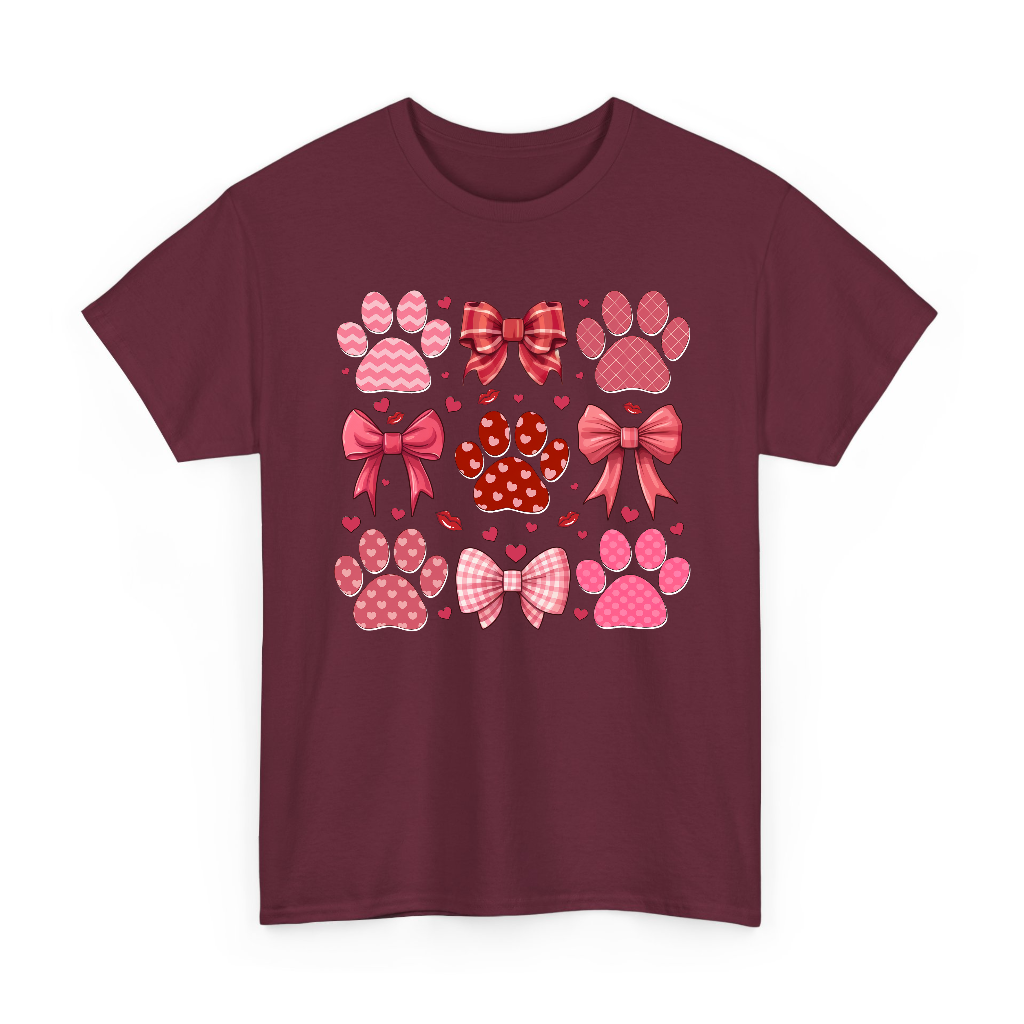 Dog Paw Valentine Coquette and Heart T-shirt, Sweatshirt