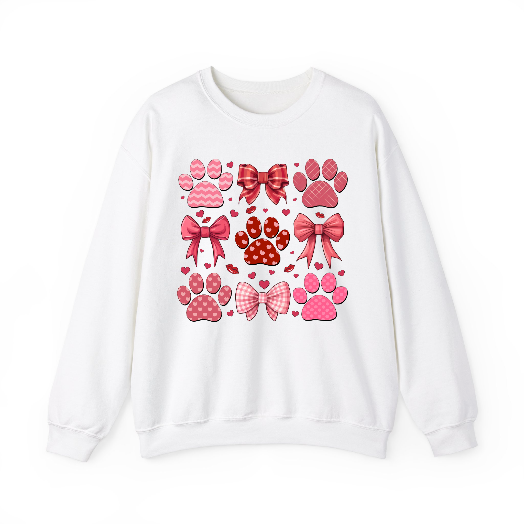 Dog Paw Valentine Coquette and Heart T-shirt, Sweatshirt