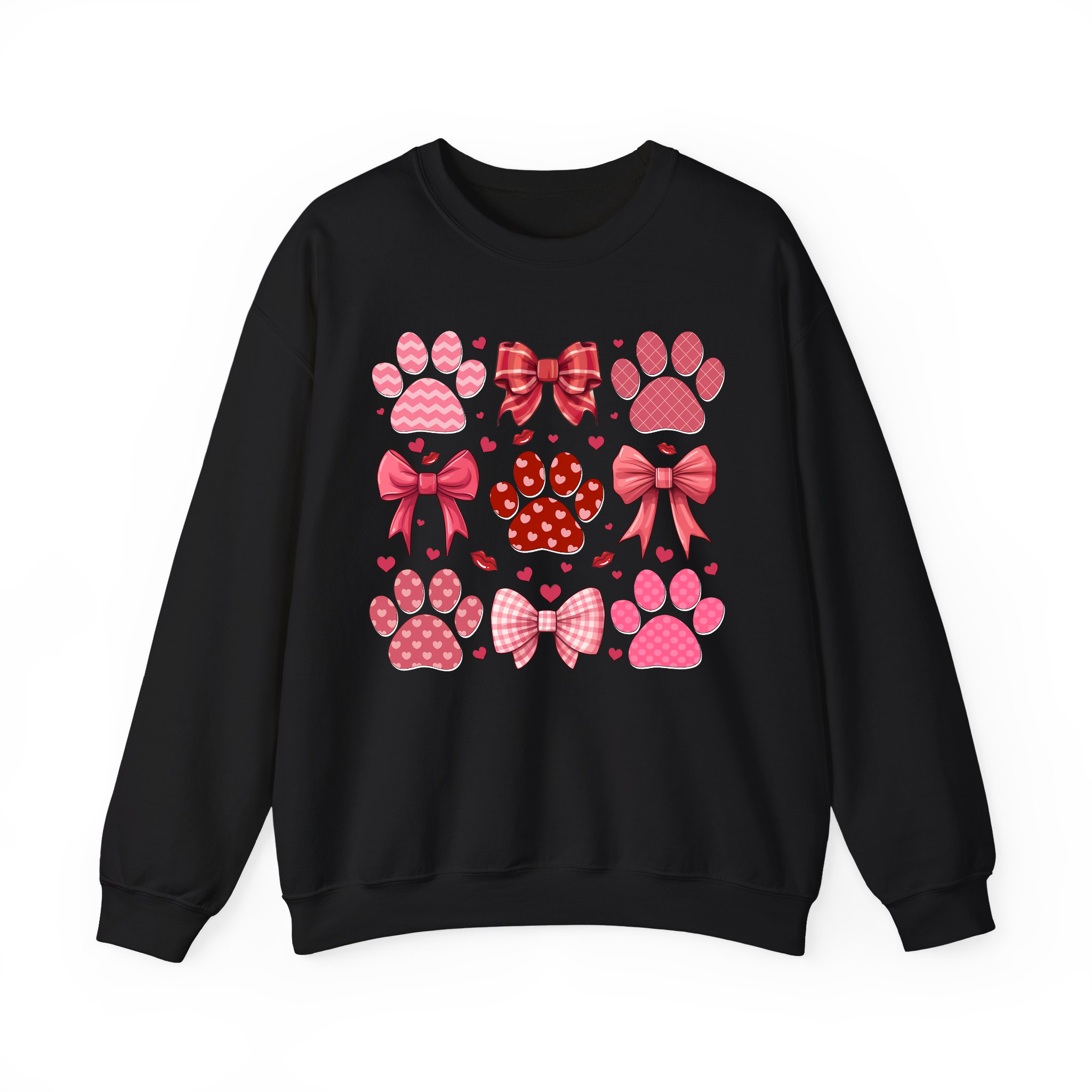 Dog Paw Valentine Coquette and Heart T-shirt, Sweatshirt