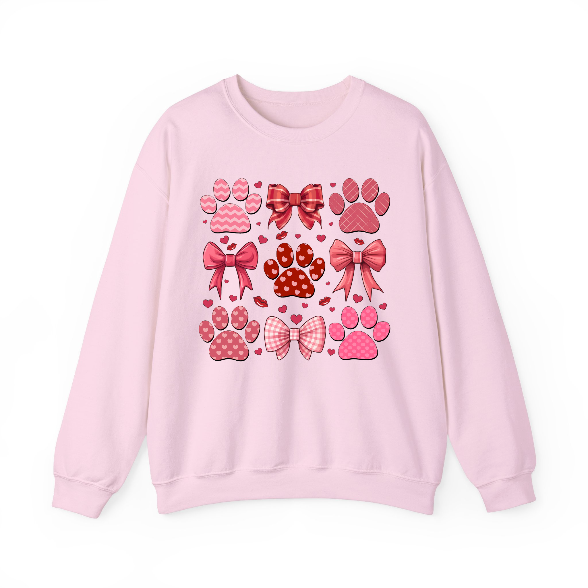 Dog Paw Valentine Coquette and Heart T-shirt, Sweatshirt