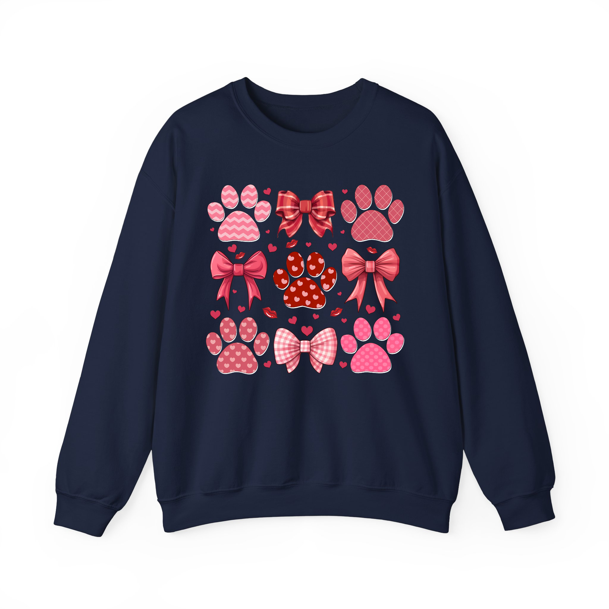 Dog Paw Valentine Coquette and Heart T-shirt, Sweatshirt