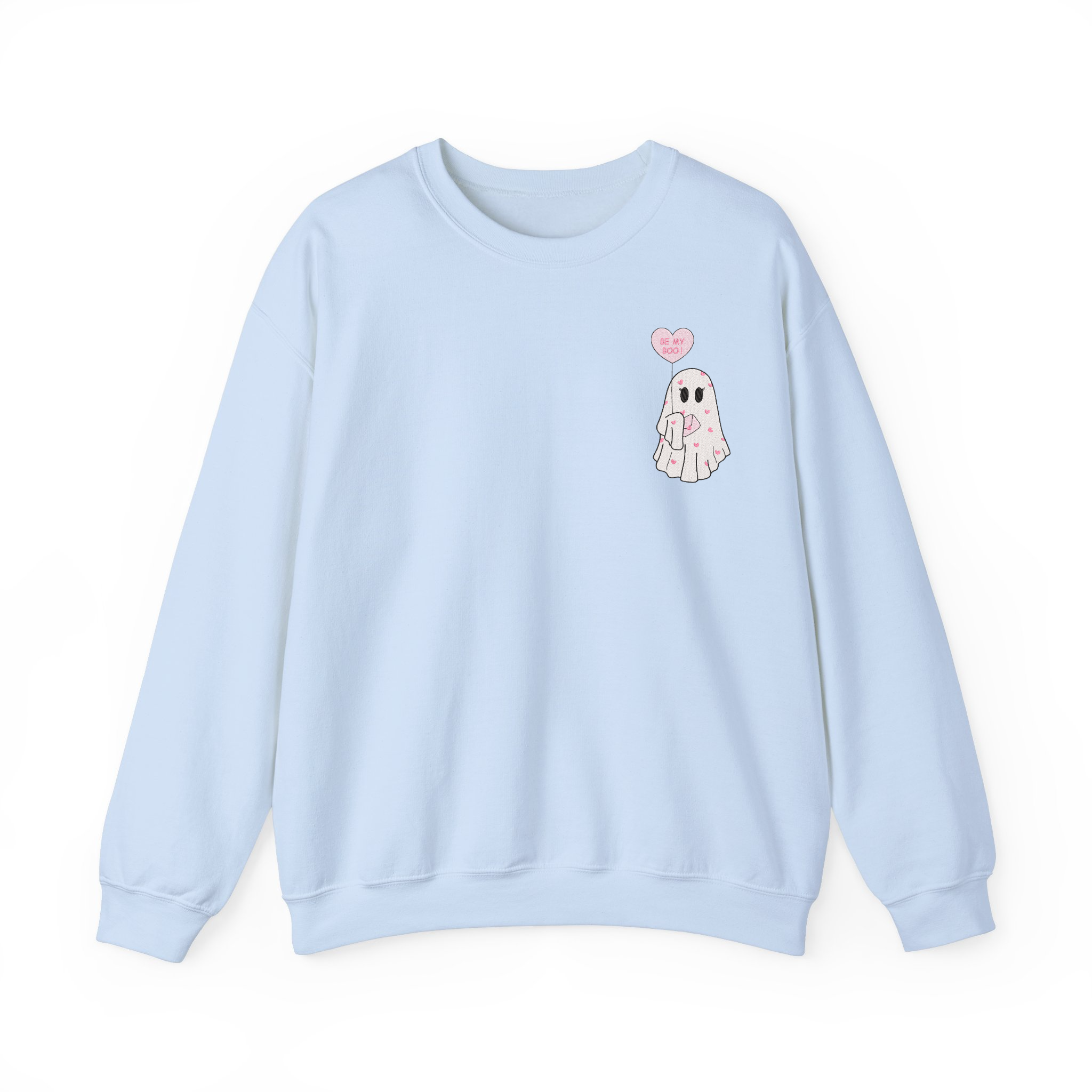 Be My Boo Cute Valentine Ghost Embroidered T-shirt, Sweatshirt