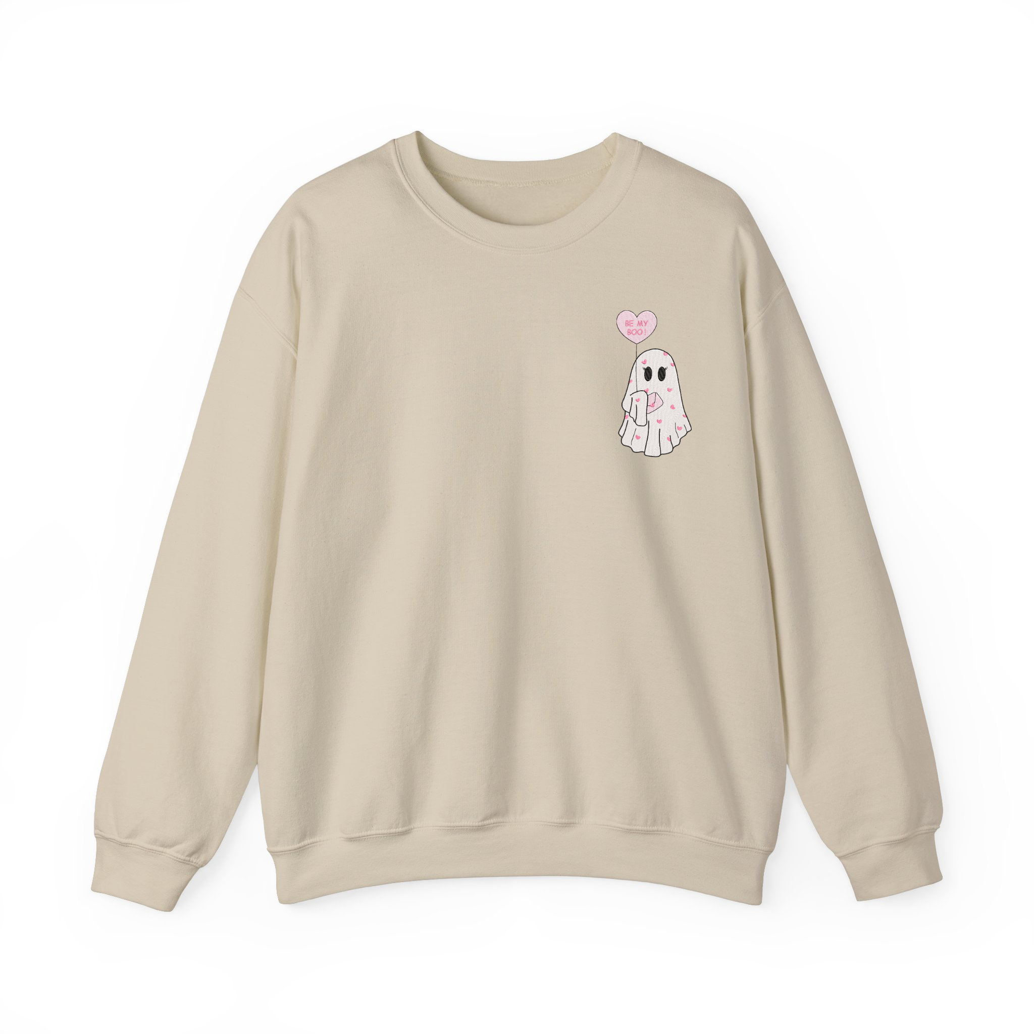 Be My Boo Cute Valentine Ghost Embroidered T-shirt, Sweatshirt