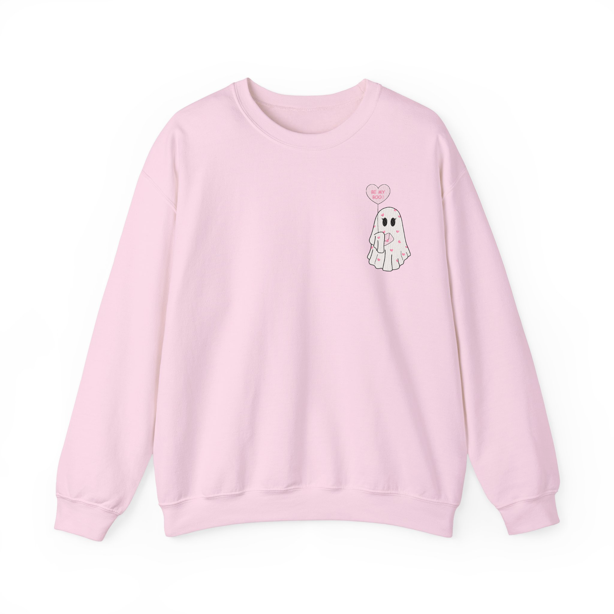 Be My Boo Cute Valentine Ghost Embroidered T-shirt, Sweatshirt