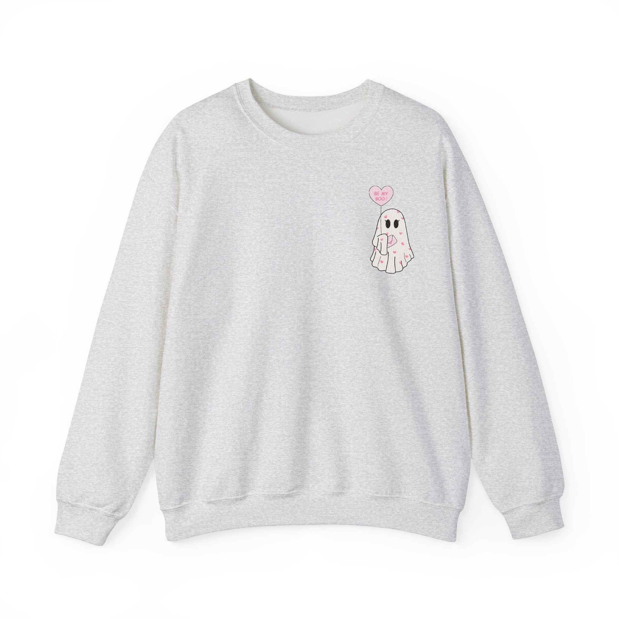 Be My Boo Cute Valentine Ghost Embroidered T-shirt, Sweatshirt