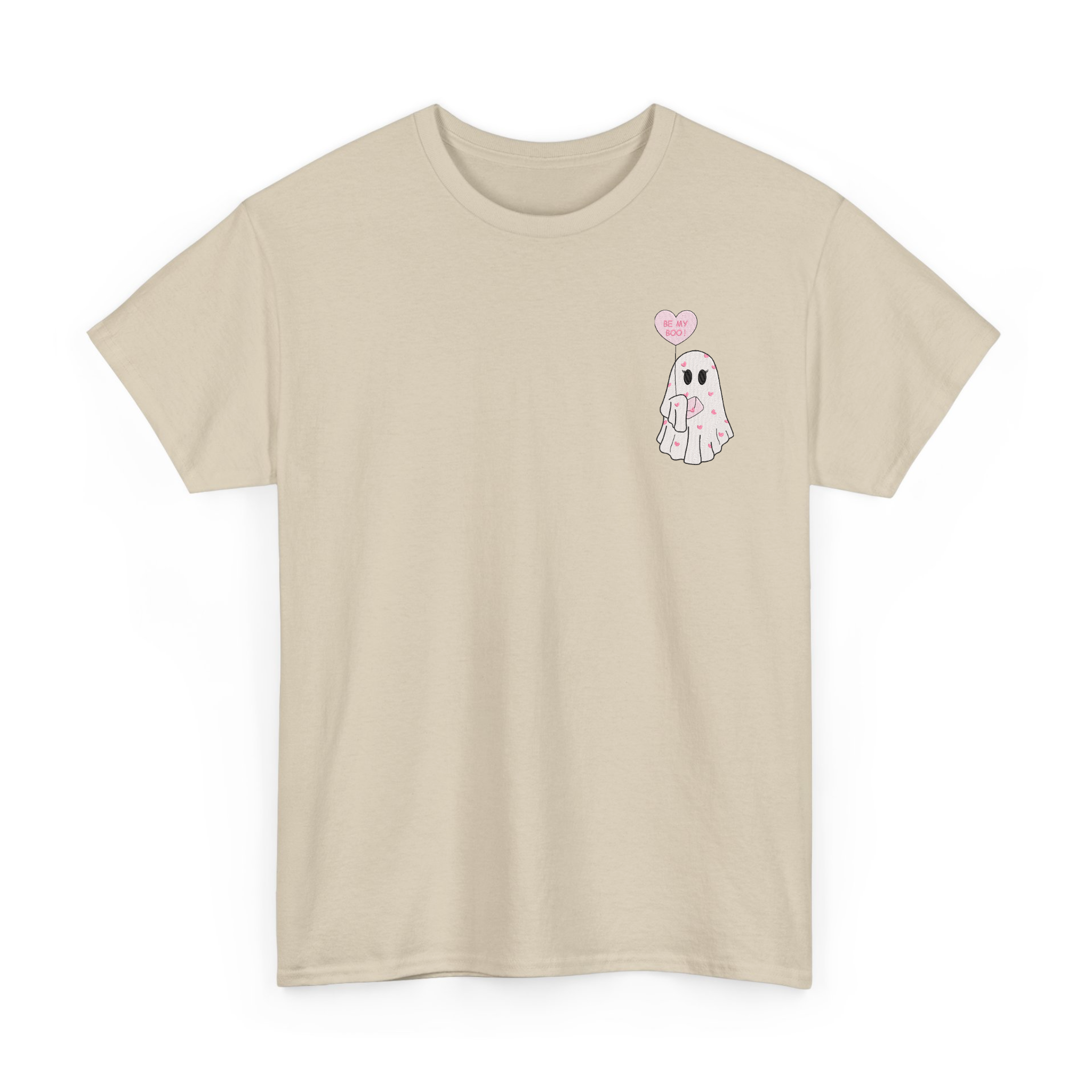 Be My Boo Cute Valentine Ghost Embroidered T-shirt, Sweatshirt