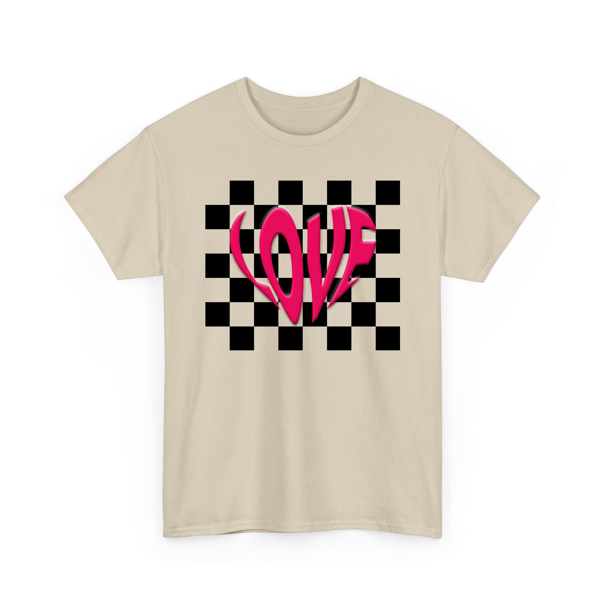 Heart Love Puff Effect Checkerboard Valentine T-shirt