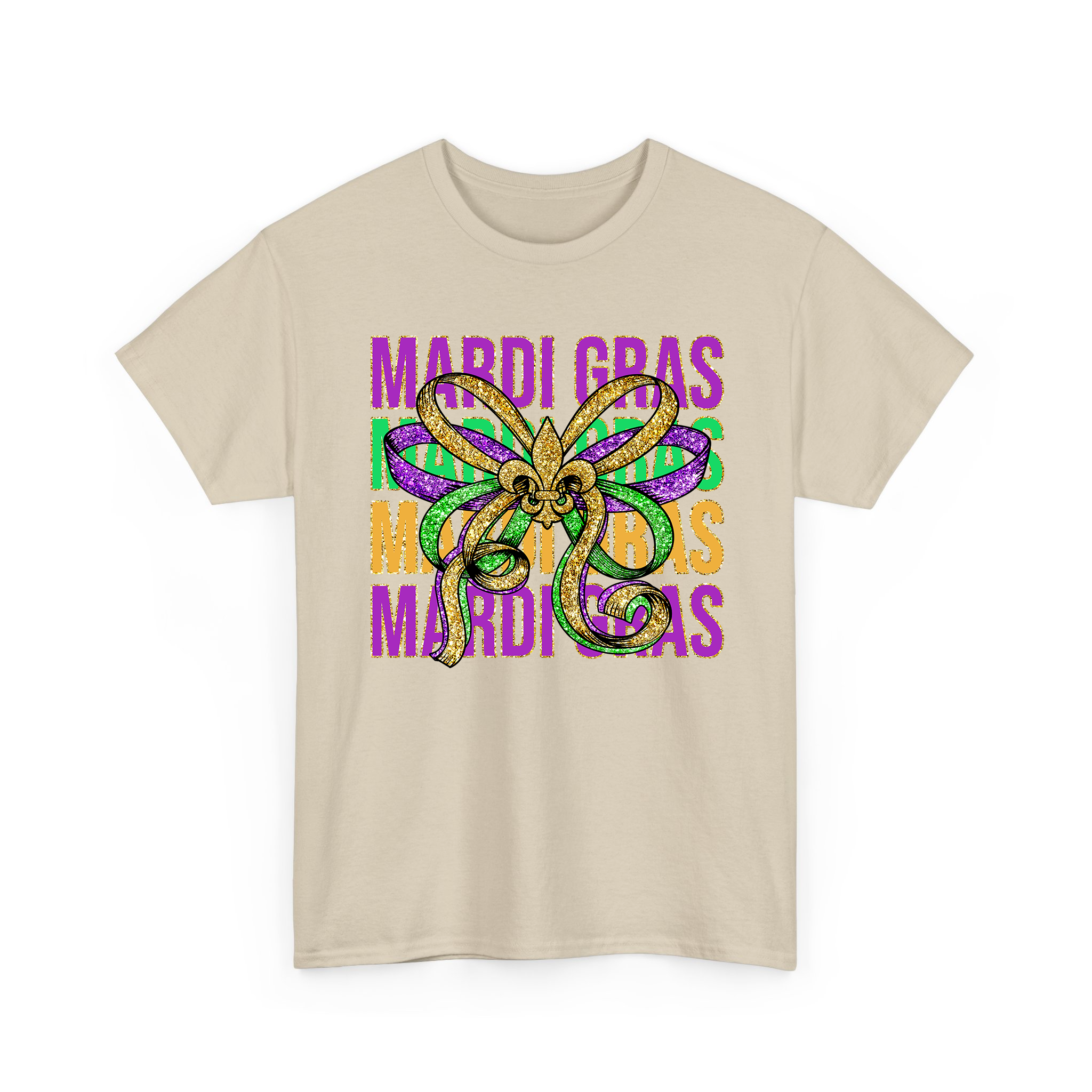 Glitter Mardi Gras Coquette Bow Festival T-shirt