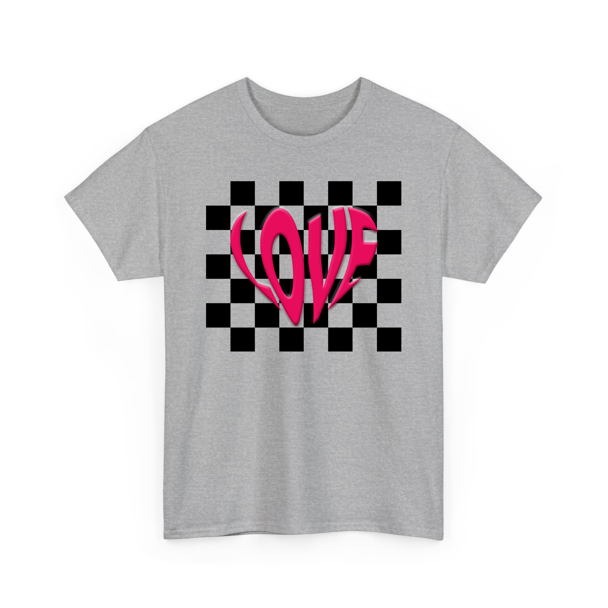 Heart Love Puff Effect Checkerboard Valentine T-shirt